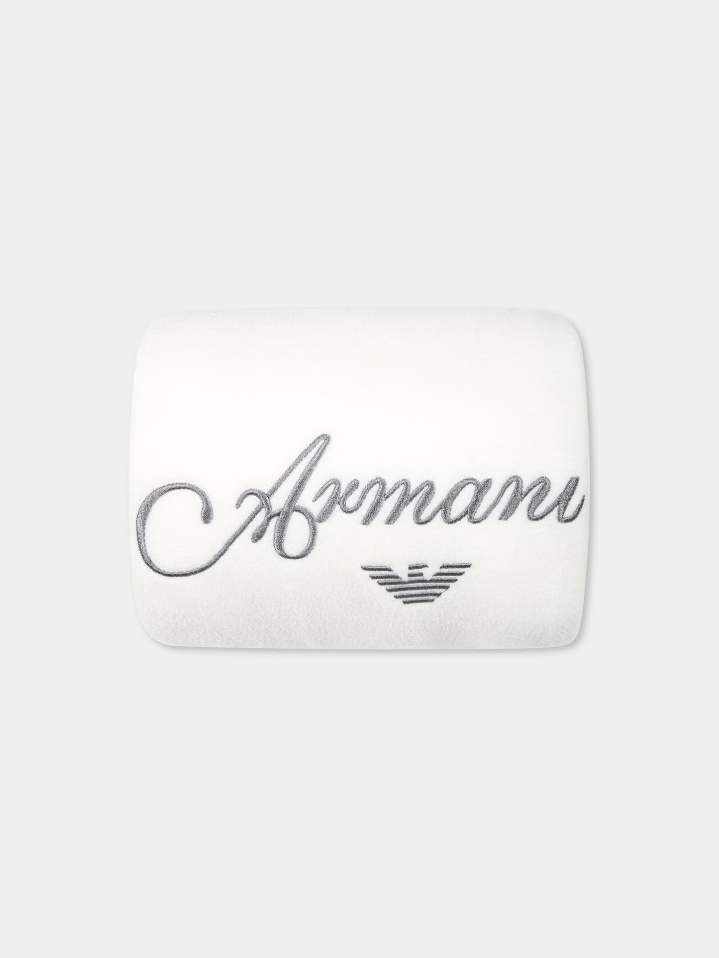 Set coperta bianco per neonato con logo,Emporio Armani,UKX02 1N 1C