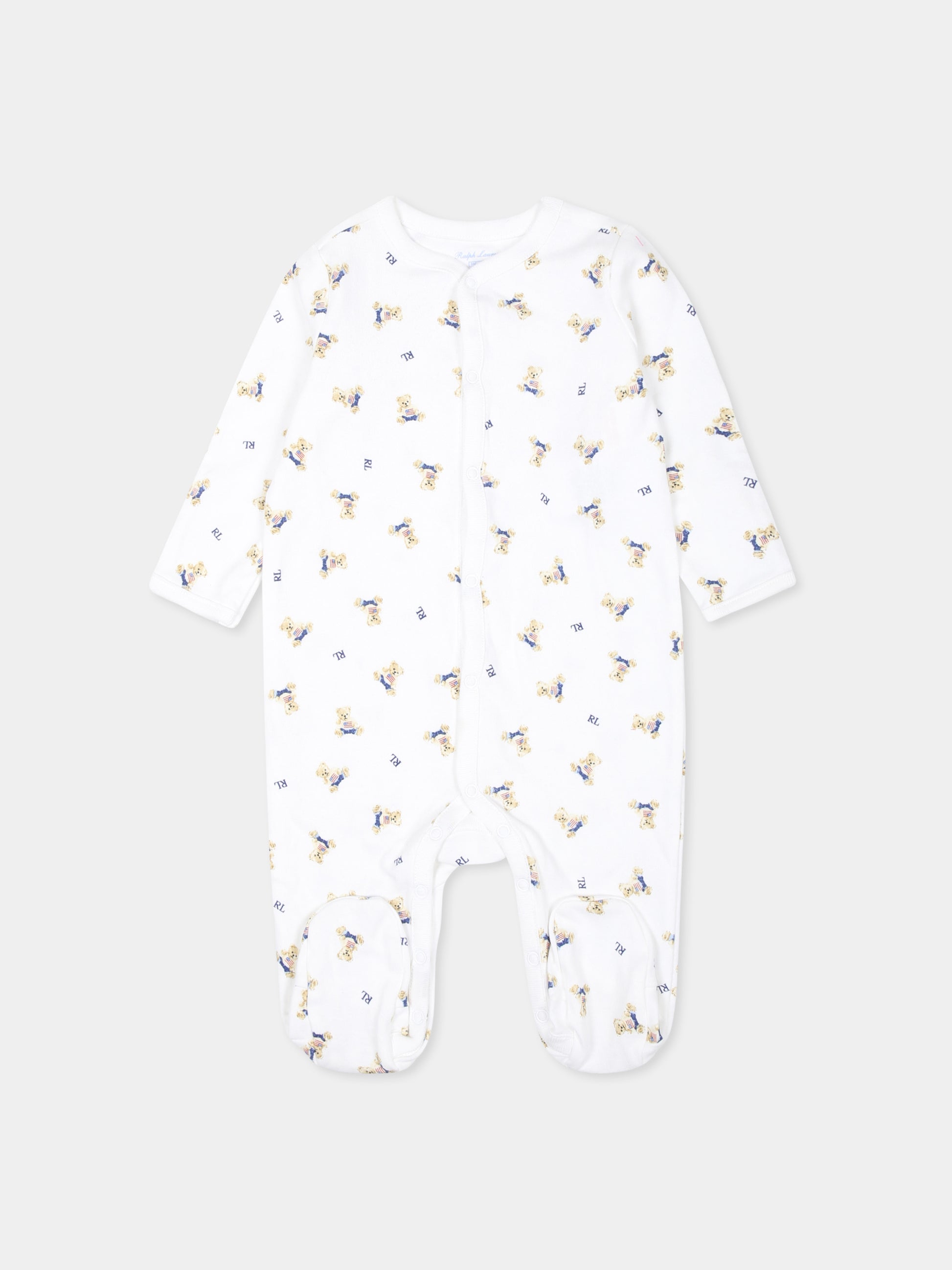 Tutina bianca per neonato con orsetti,Ralph Lauren Kids,682715001