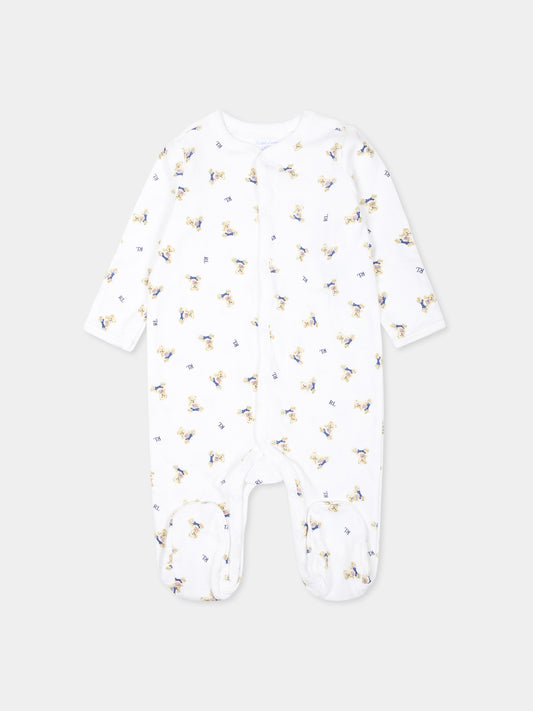 Tutina bianca per neonato con orsetti,Ralph Lauren Kids,682715001