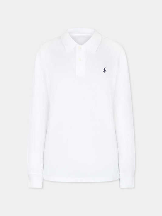 Polo bianca per bambino con iconico cavallino,Ralph Lauren Kids,703634013