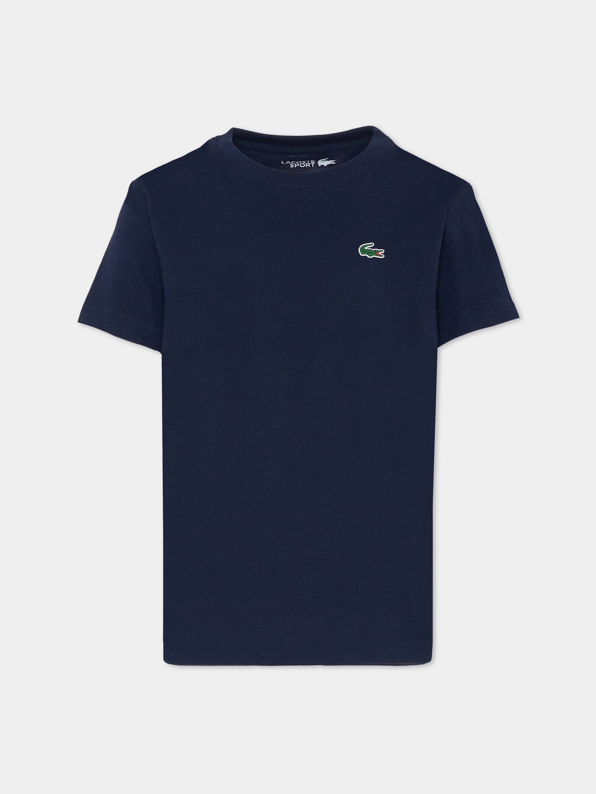 T-shirt blu per bambino con coccodrillo,Lacoste,TJ8811 00 166