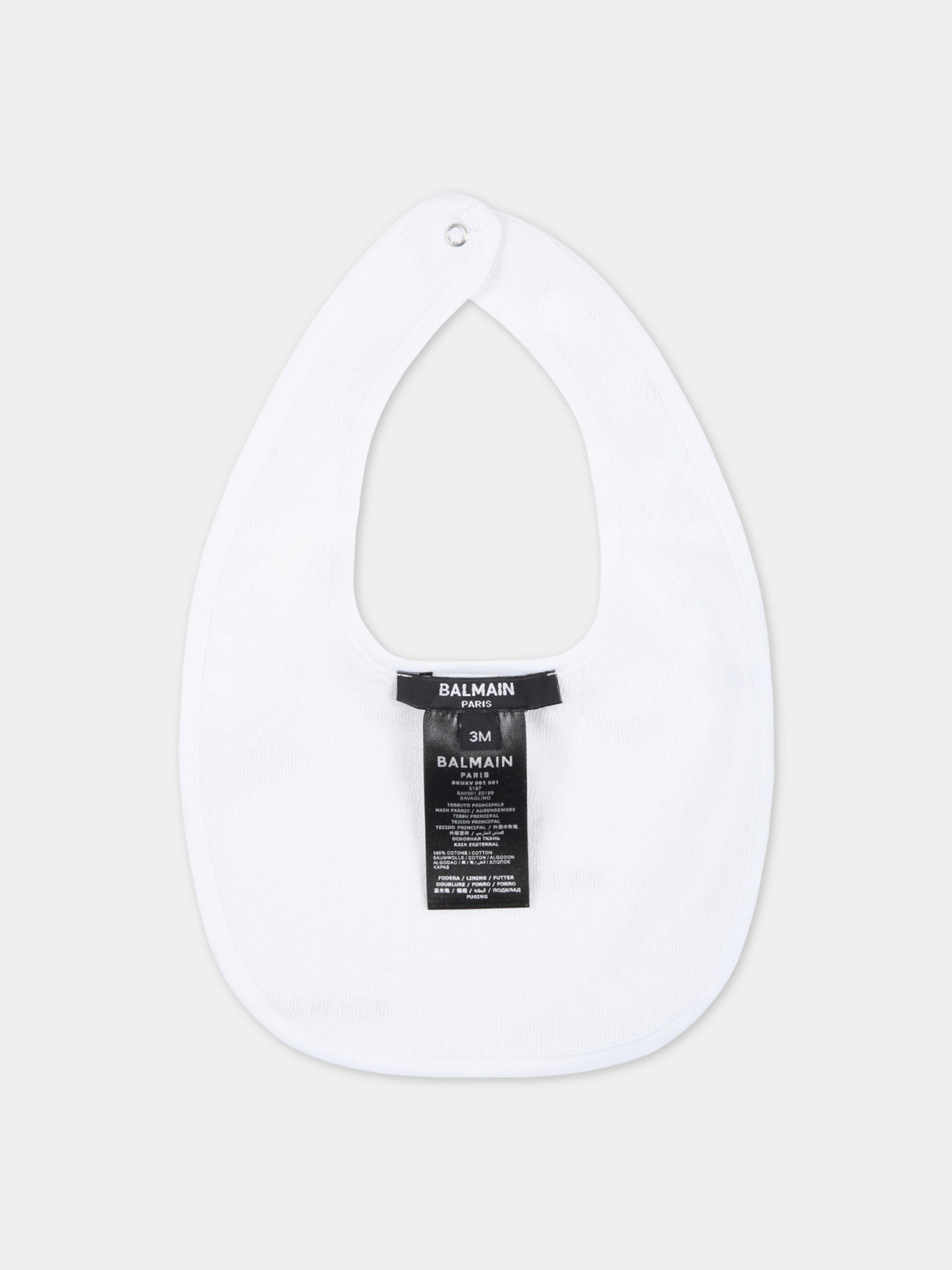 Set bianco per neonati con loghi,Balmain Kids,6Q8A90 Z0199 100NE