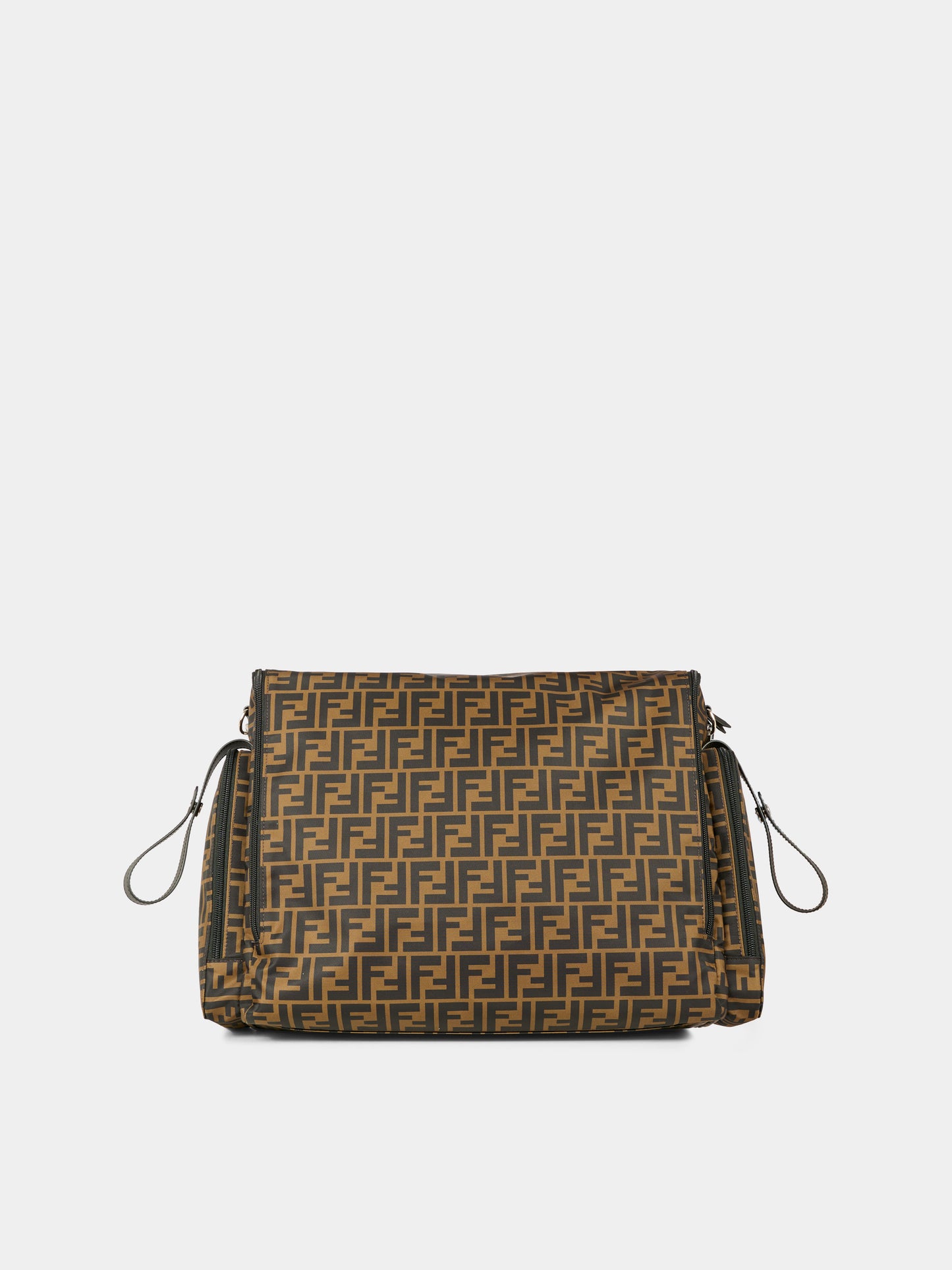 Borsa mamma marrone per neonati con doppia FF,Fendi Kids,7VB013 AFV5 F14TW