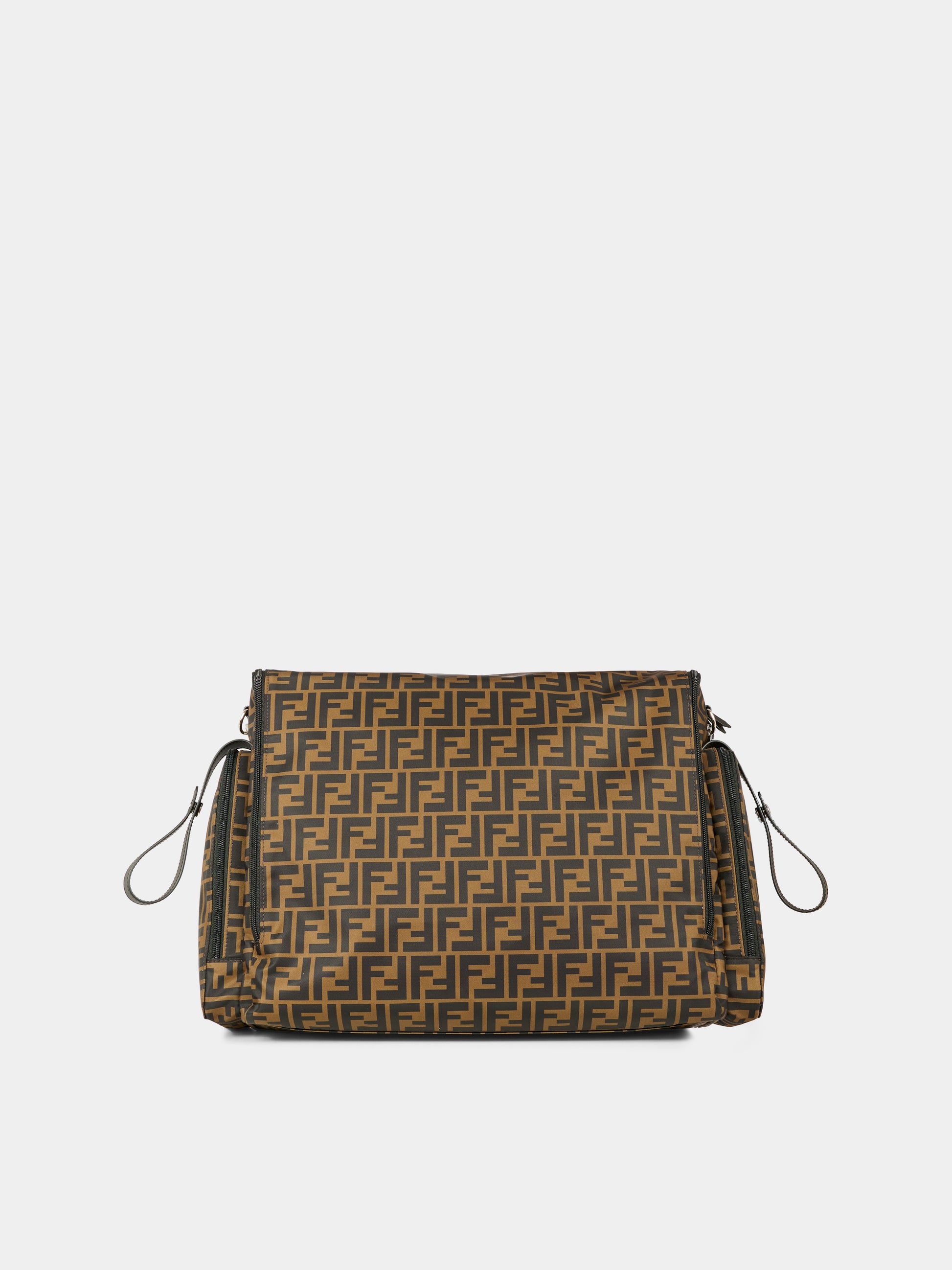 Borsa mamma marrone per neonati con doppia FF,Fendi Kids,7VB013 AFV5 F14TW