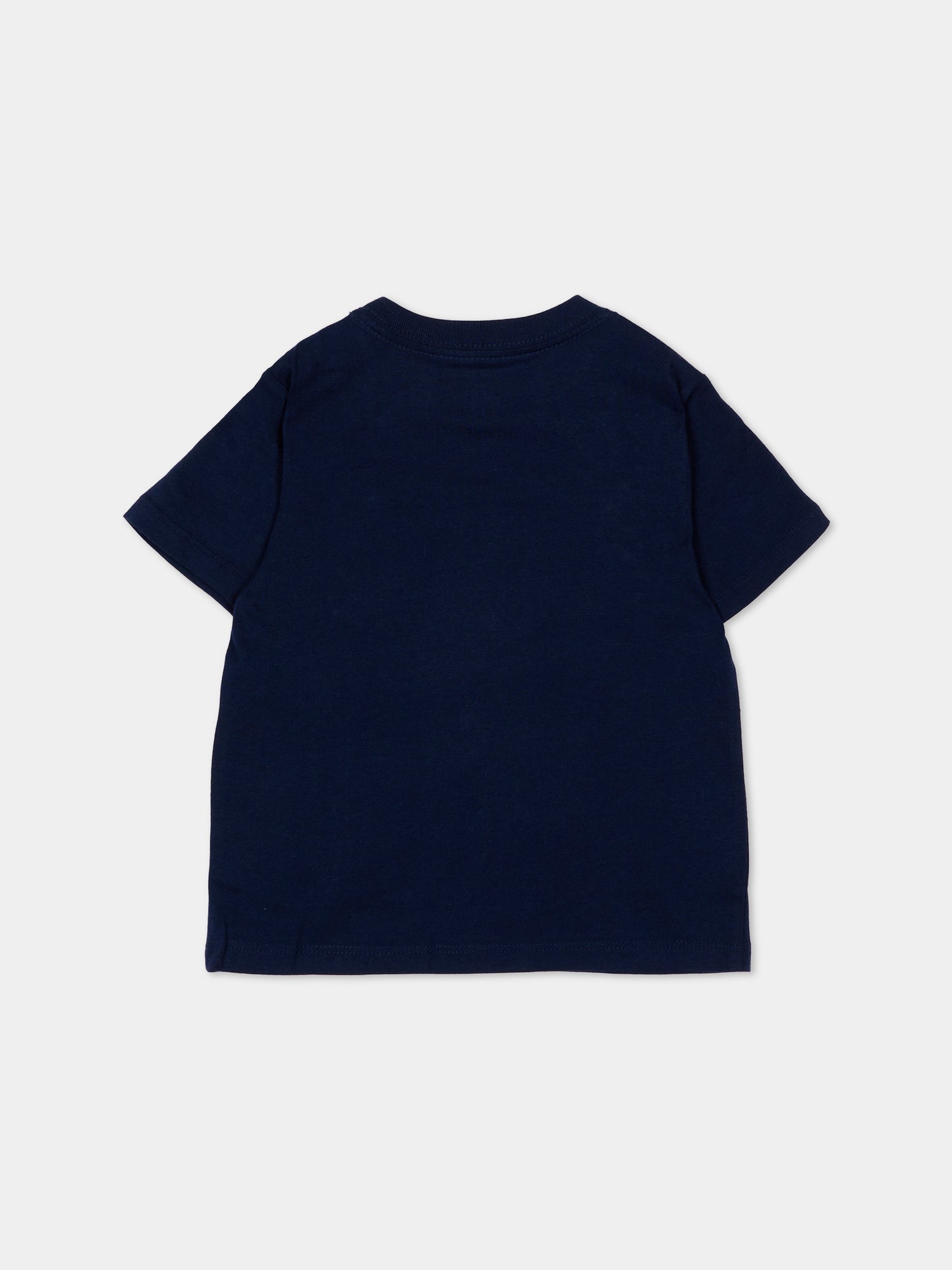 Blue t-shirt for baby kids with iconic pony logo