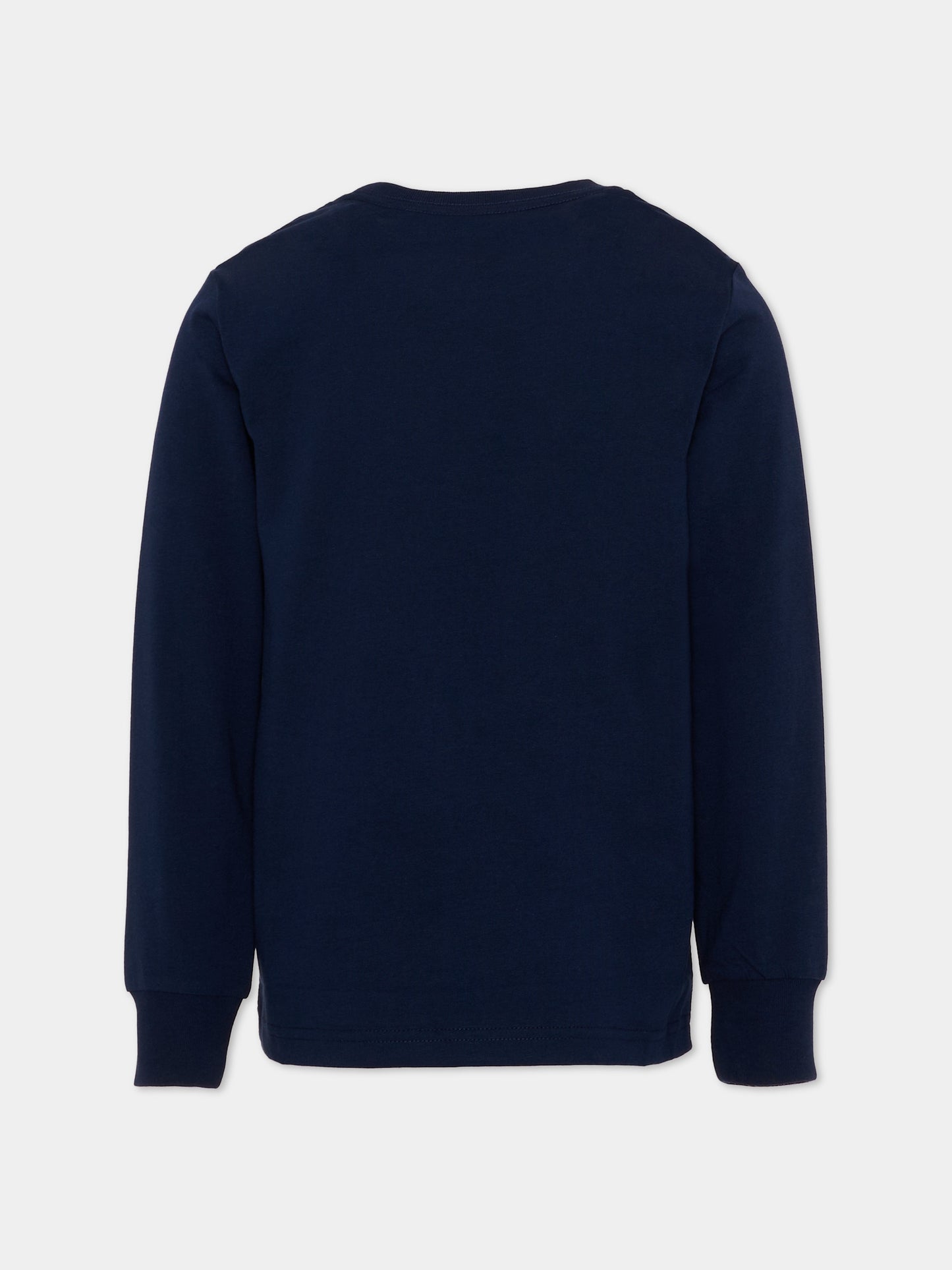 Blue t-shirt for boy with red pony logo