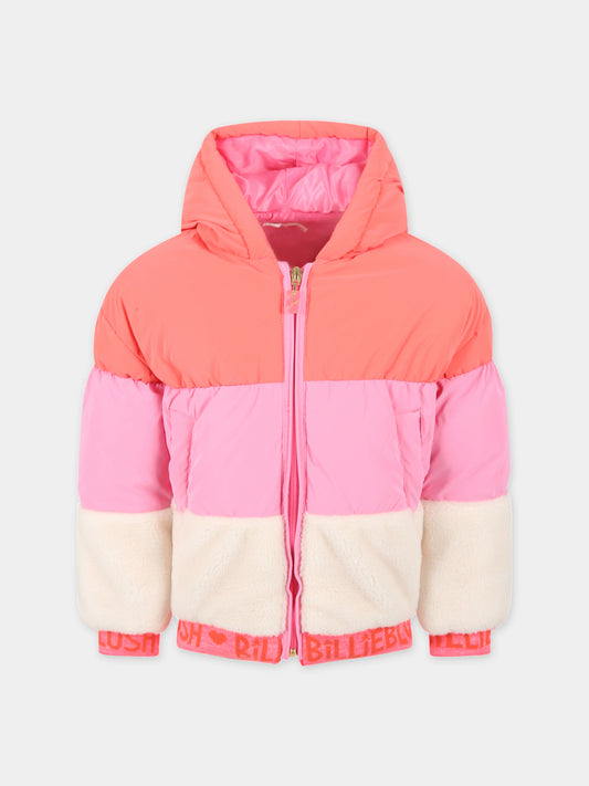 Piumino multicolor per bambina con logo,Billieblush,U16336 Z40
