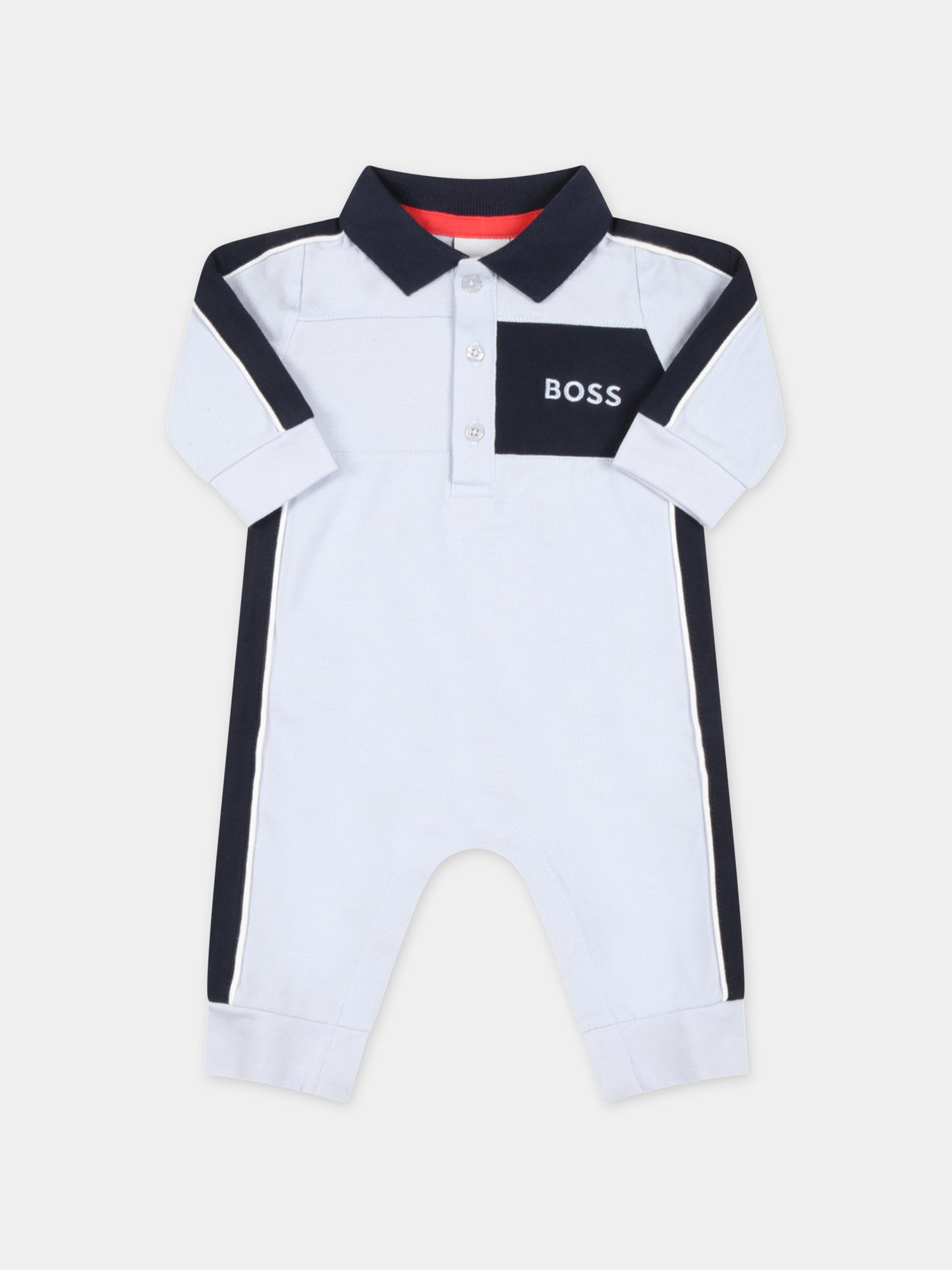 Tutina celeste per neonato con logo,Hugo Boss,J94321 771