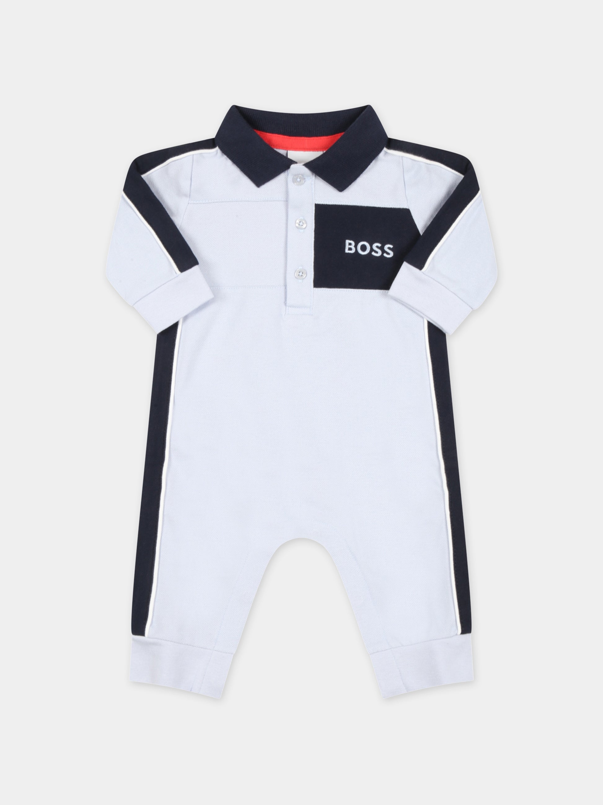 Tutina celeste per neonato con logo,Hugo Boss,J94321 771