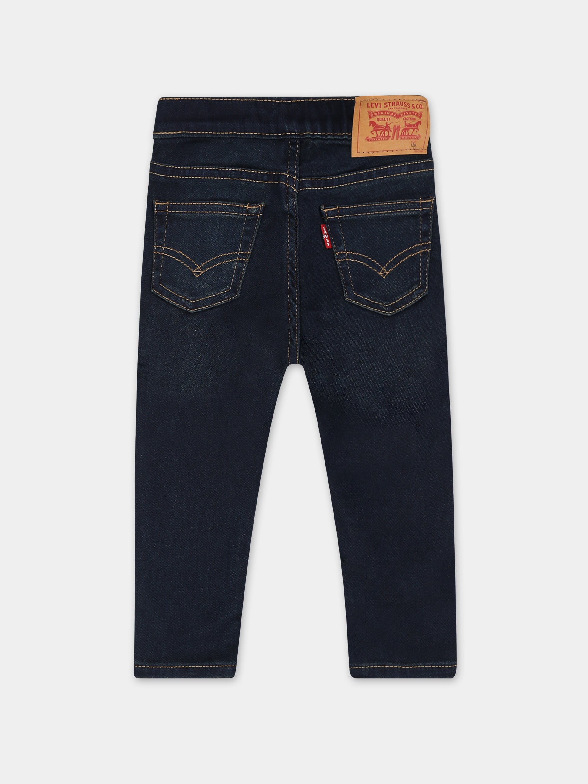 Jeans blu per neonato con patch logato,Levi's Kids,23WMLK6EC946 D0F