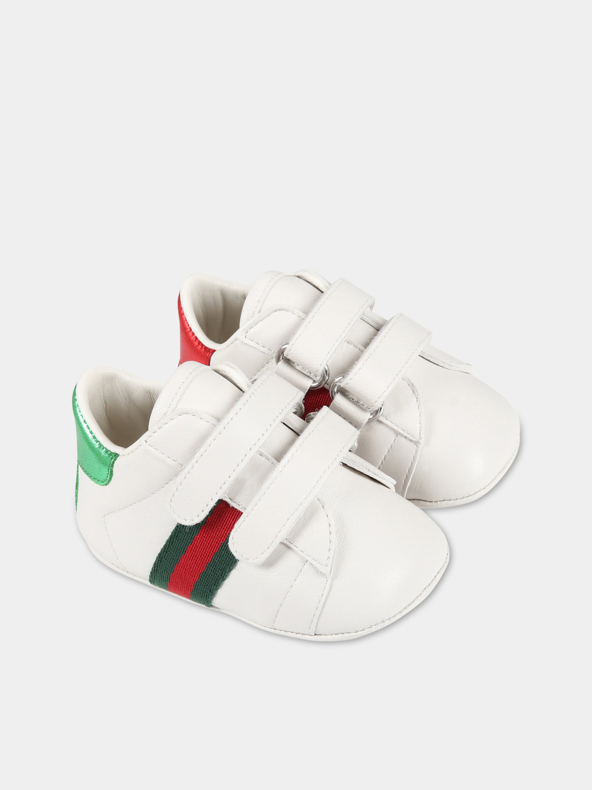 Sneakers bianche per neonati,Gucci Kids,500852 BKPT0 9070