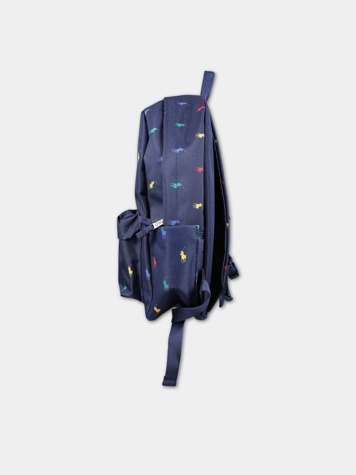 Zaino blu per bambini con cavallini,Ralph Lauren Kids,RL9AR048 9AR048 BCV