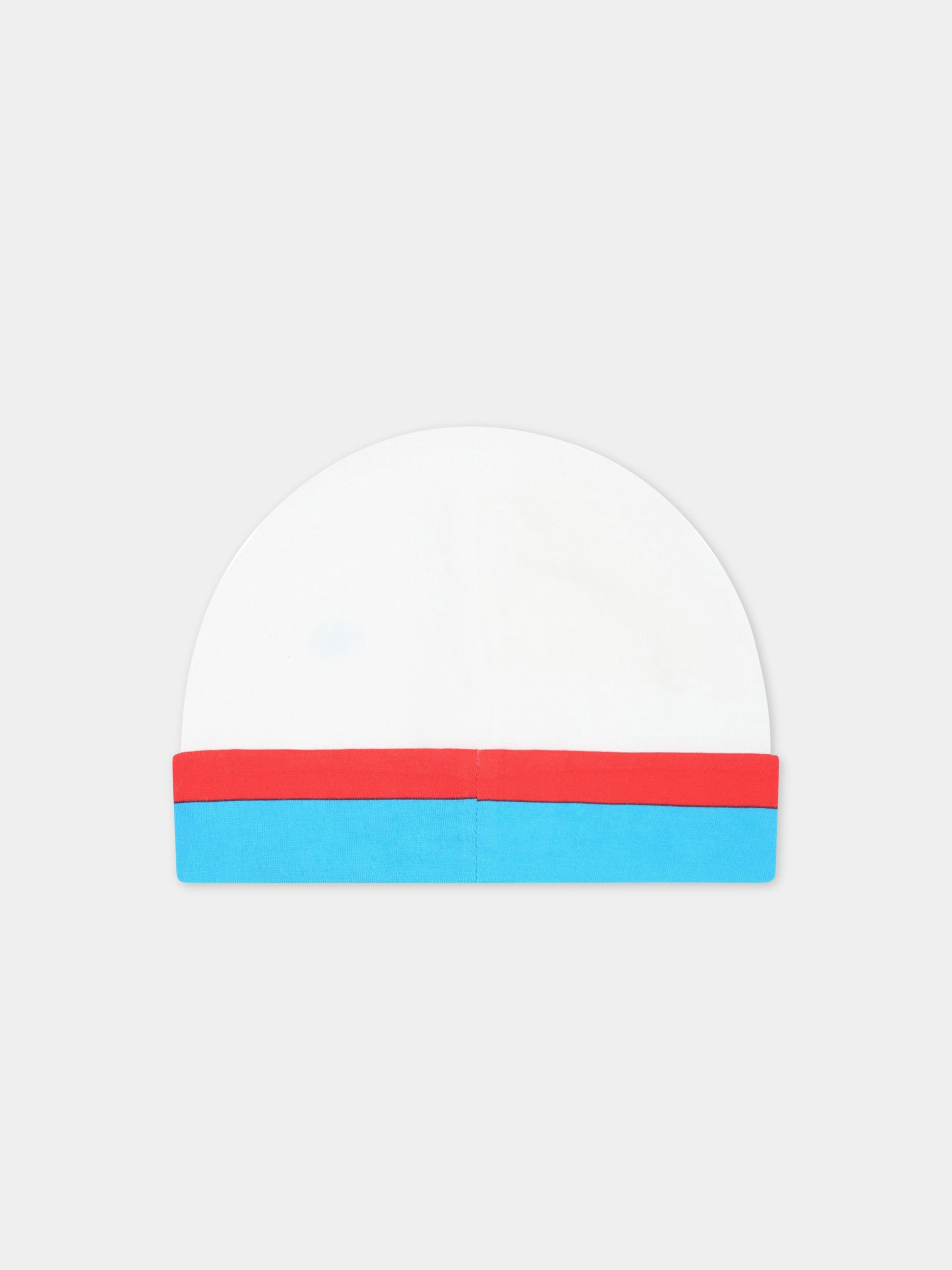 Cappello bianco per neonati con logo giallo,Gucci Kids,727887 3K107 9069