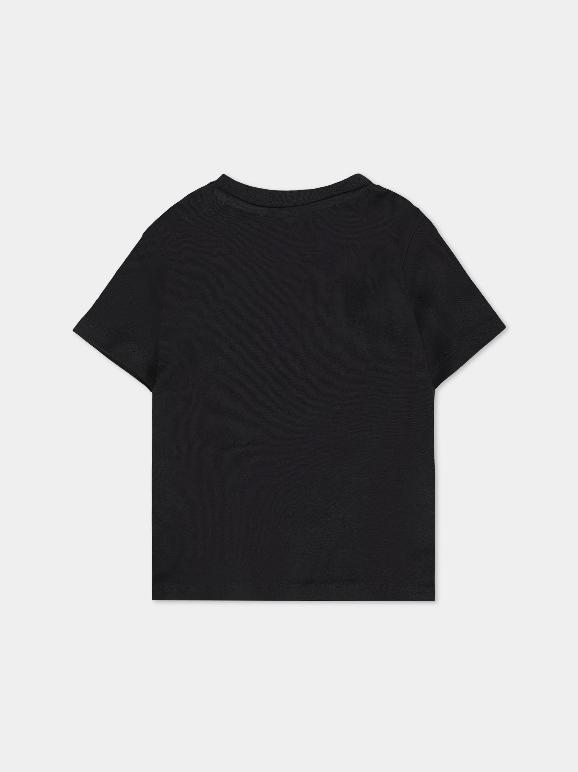 T-shirt nera per neonato con logo bianco,Boss,J05P12 09B