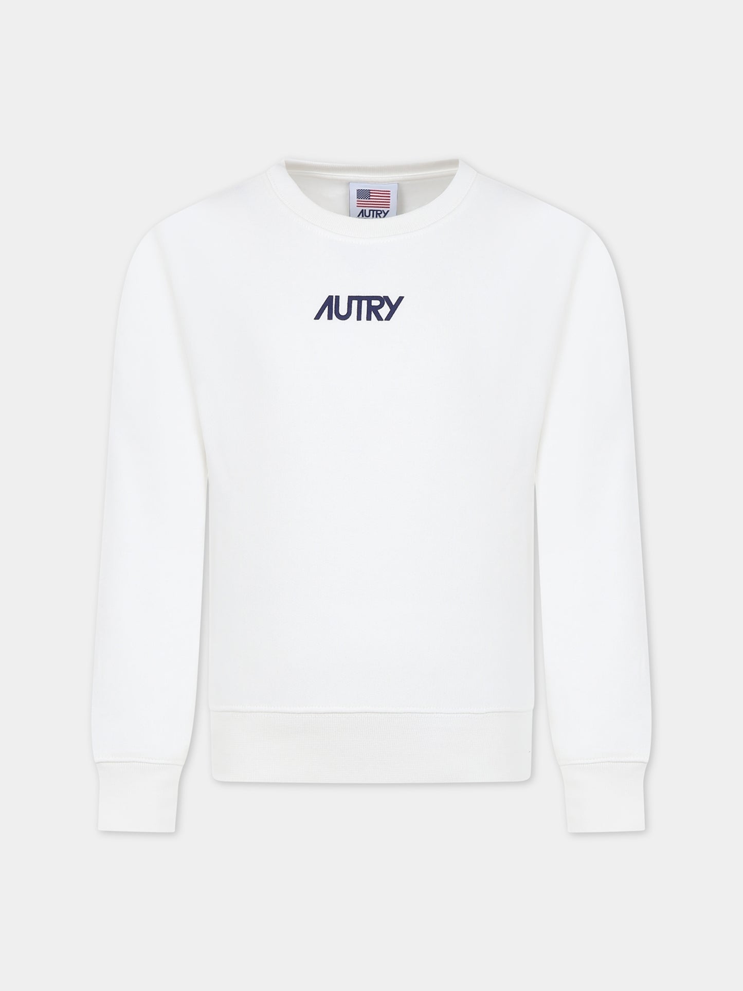 Felpa bianca per bambini con logo ricamato,Autry,KSAK 010W
