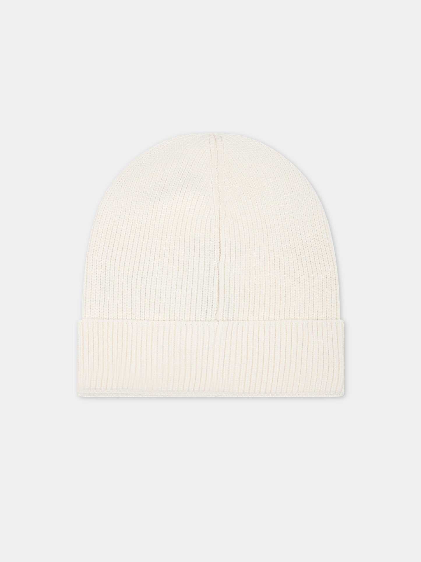 Berretto bianco per neonati con logo,Moncler Kids,951 3B00002 M1367 034