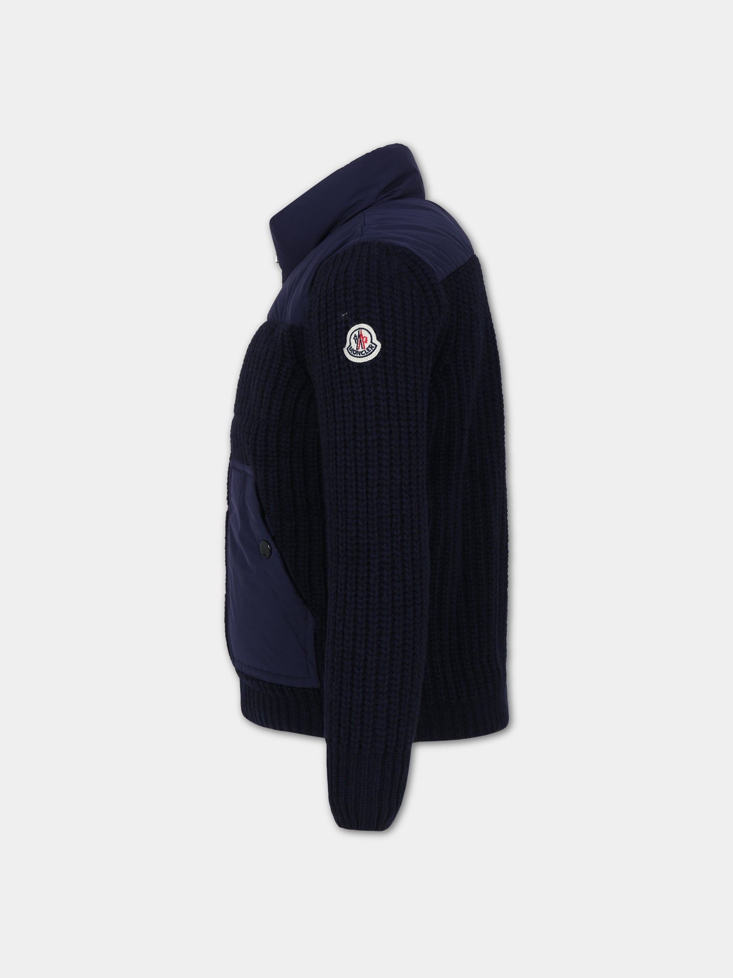 Cardigan blu per bambina con logo,Moncler Kids,954 9B00004 M1241 750