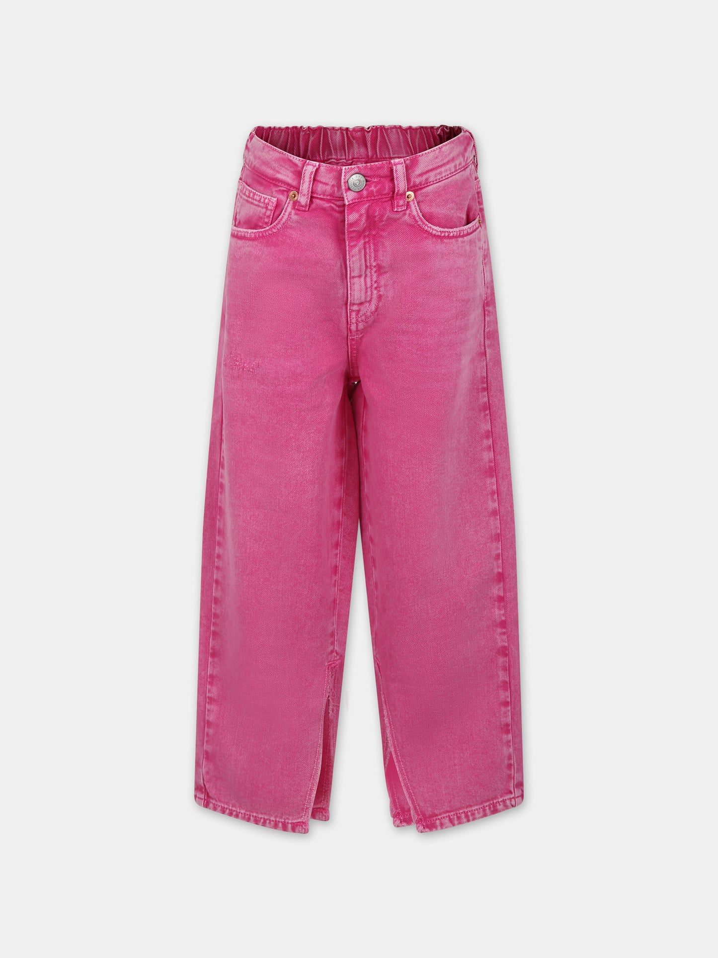 Jeans fucsia per bambina con logo,Mm6 Maison Margiela,M60452 MM01K MM6P78U M6306