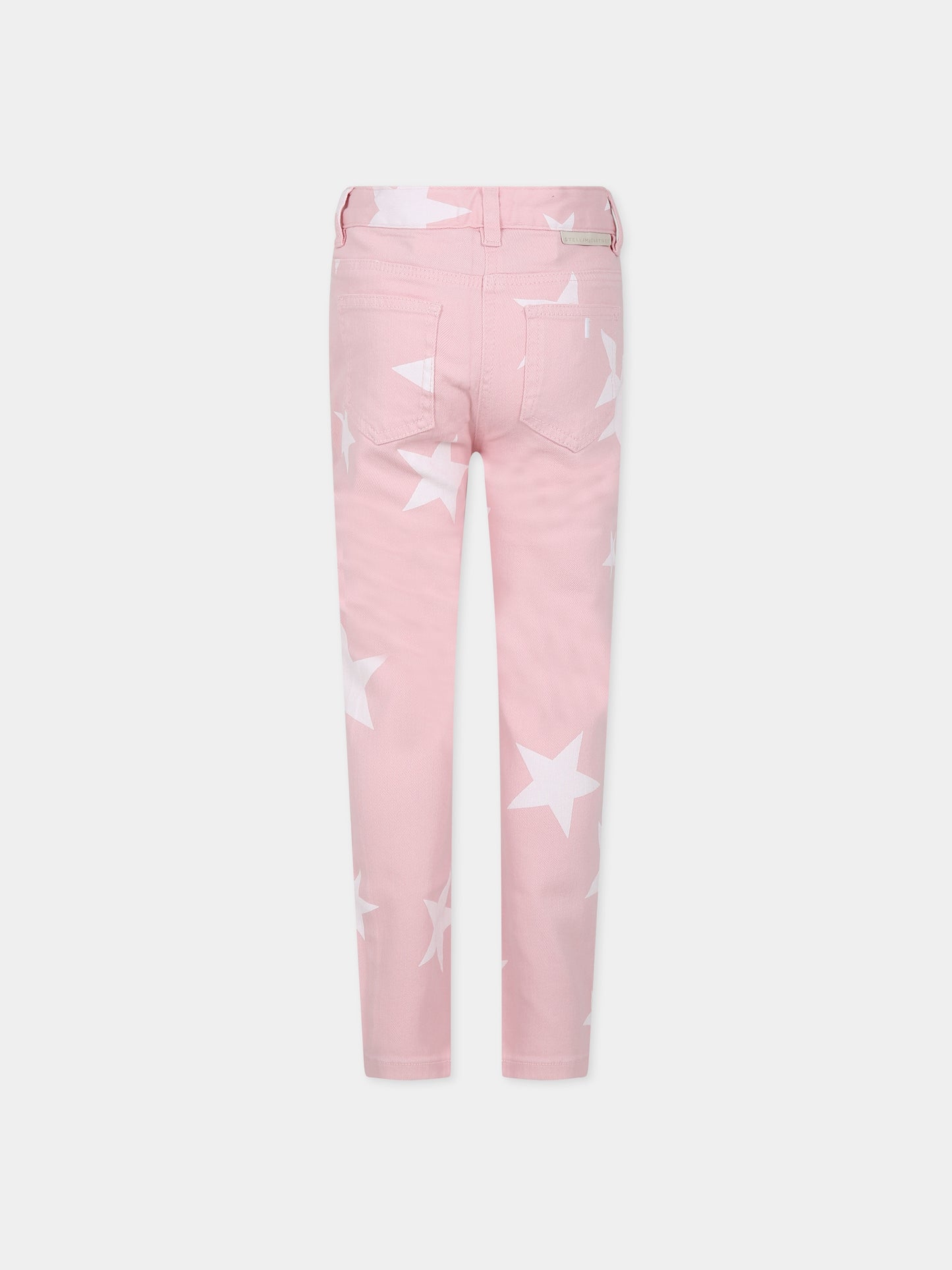 Jeans rosa per bambina con stelle e logo,Stella Mccartney Kids,TT6B10 Z1339 505BC