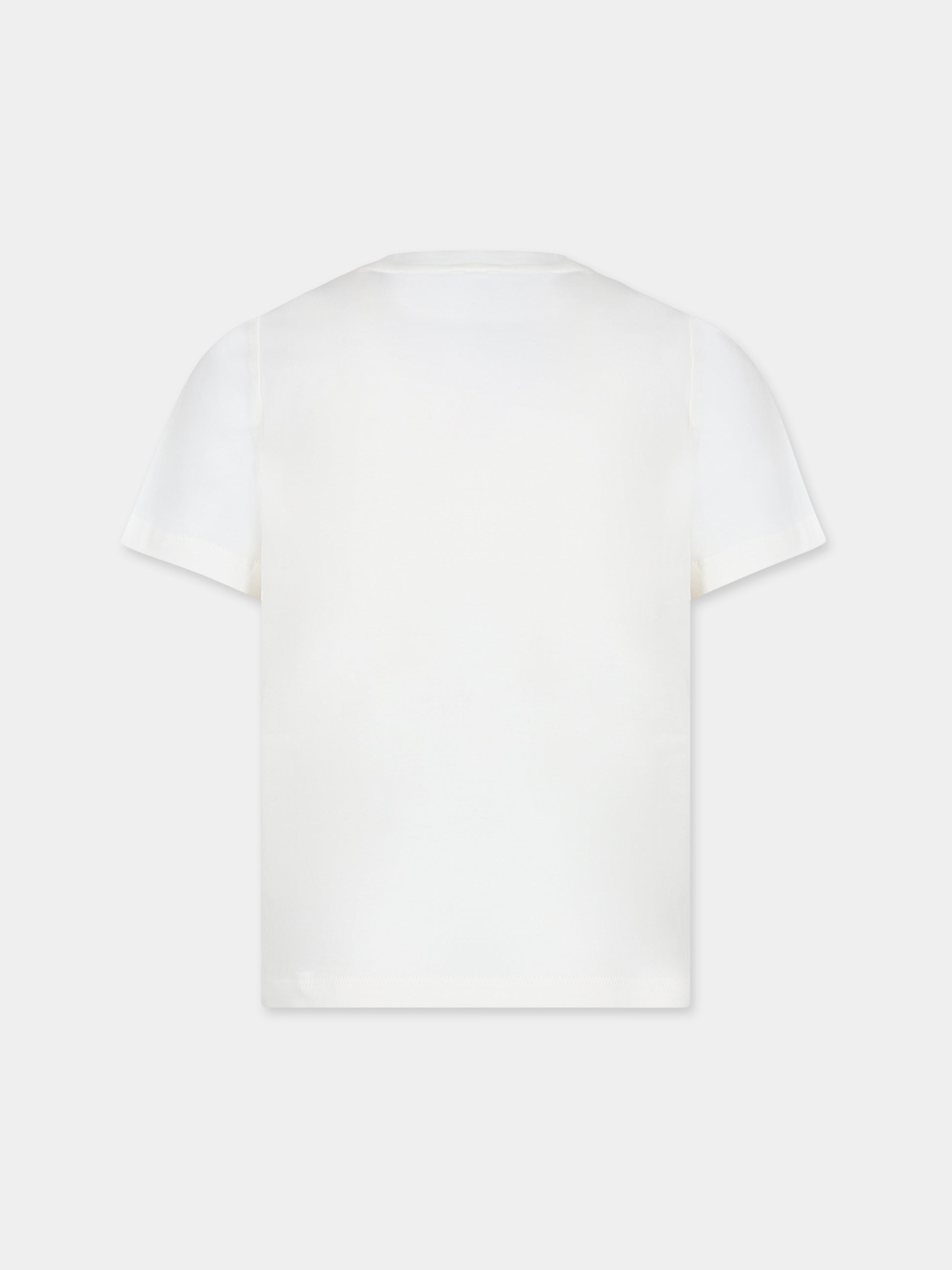 T-shirt bianca per bambina con fiori multicolor,Stella Mccartney Kids,TT8B91 Z0434 101