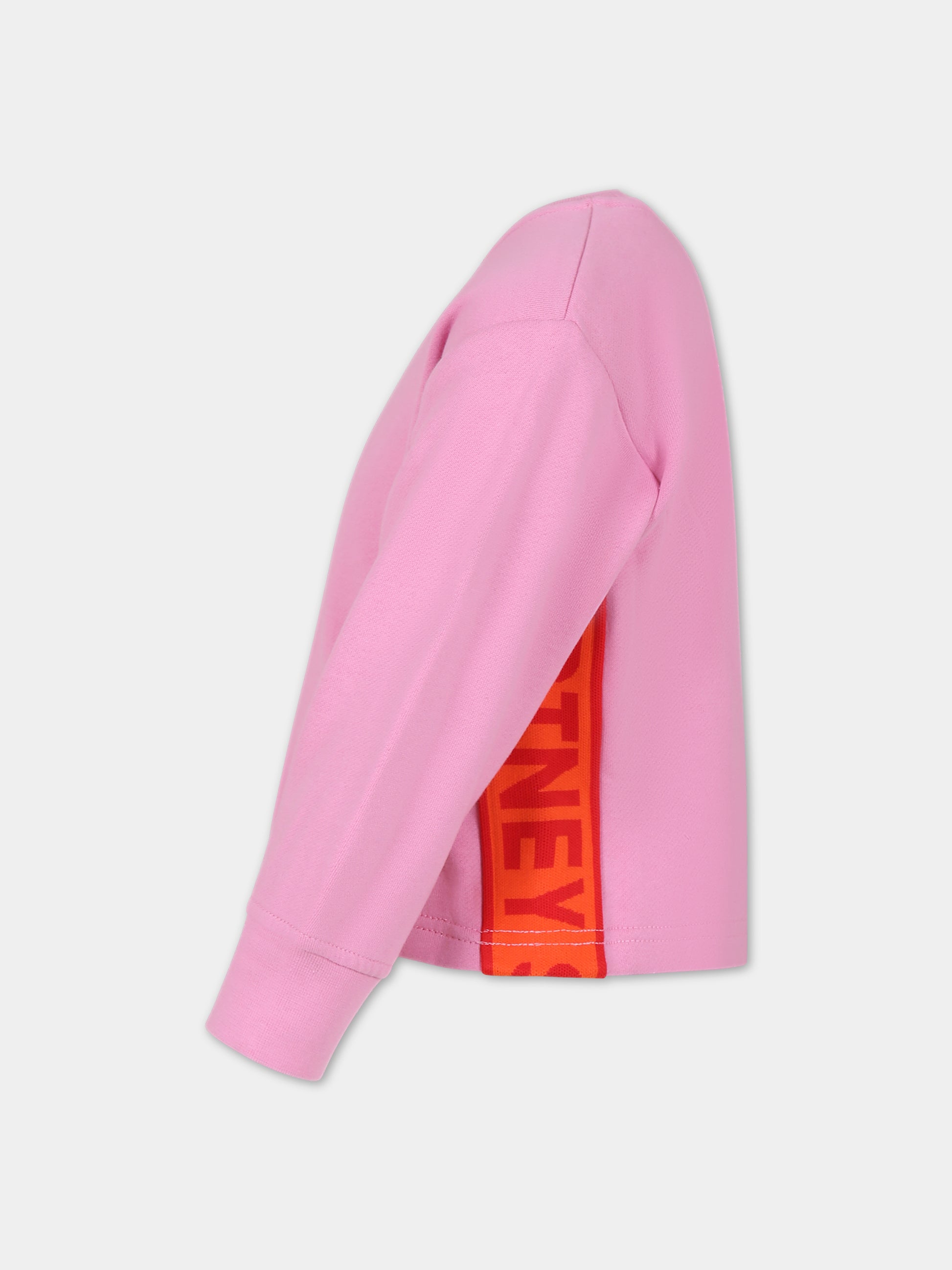 Felpa rosa per bambina con logo,Stella Mccartney Kids,TT4A10 Z0409 546