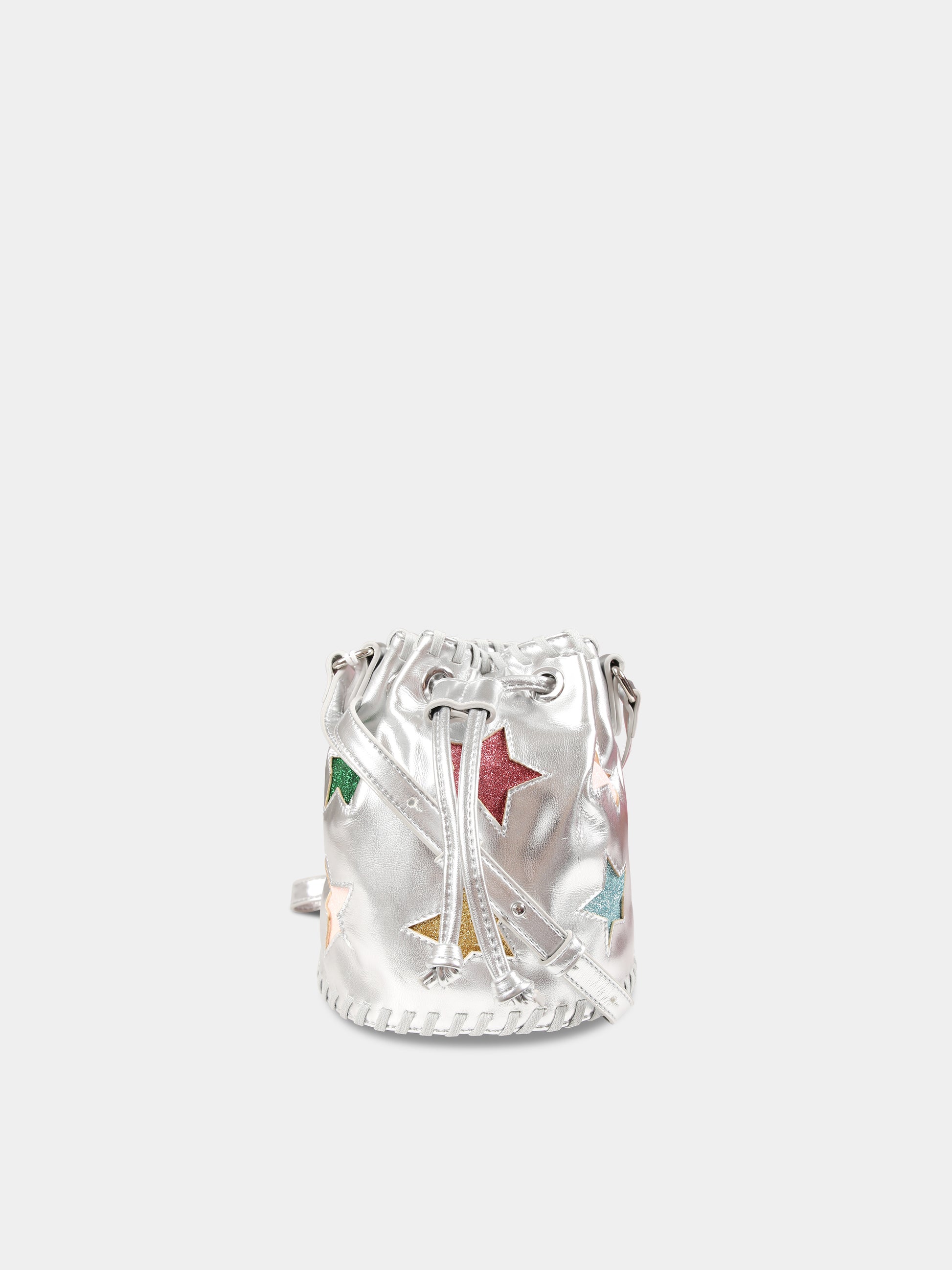 Borsa argento per bambina con stelle,Stella Mccartney Kids,TT0B58 Z0699 925