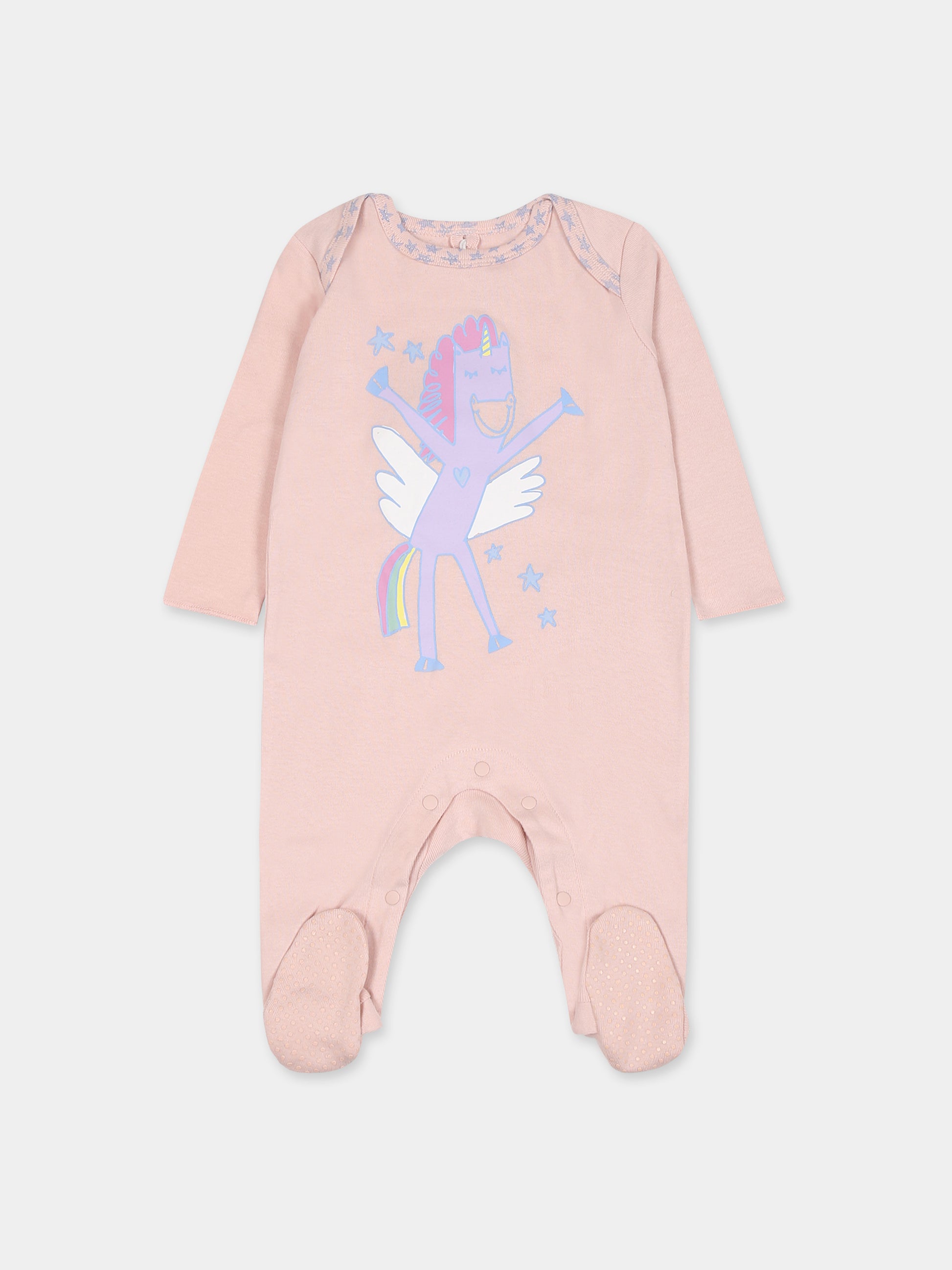 Set  rosa per neonata con stampa unicorno,Stella Mccartney Kids,TTB039 Z0669 505