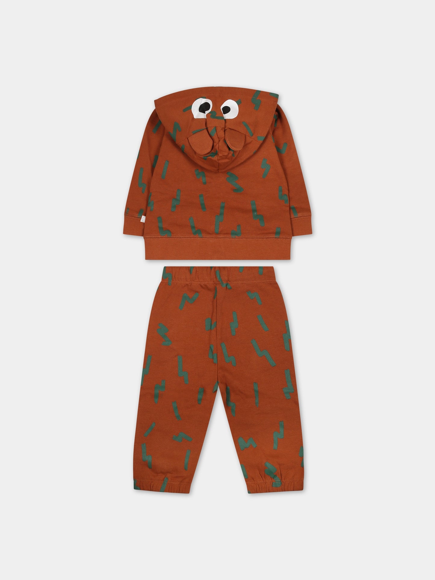 Completo marrone per neonato con stampa,Stella Mccartney Kids,TT3520 Z1424 312VE