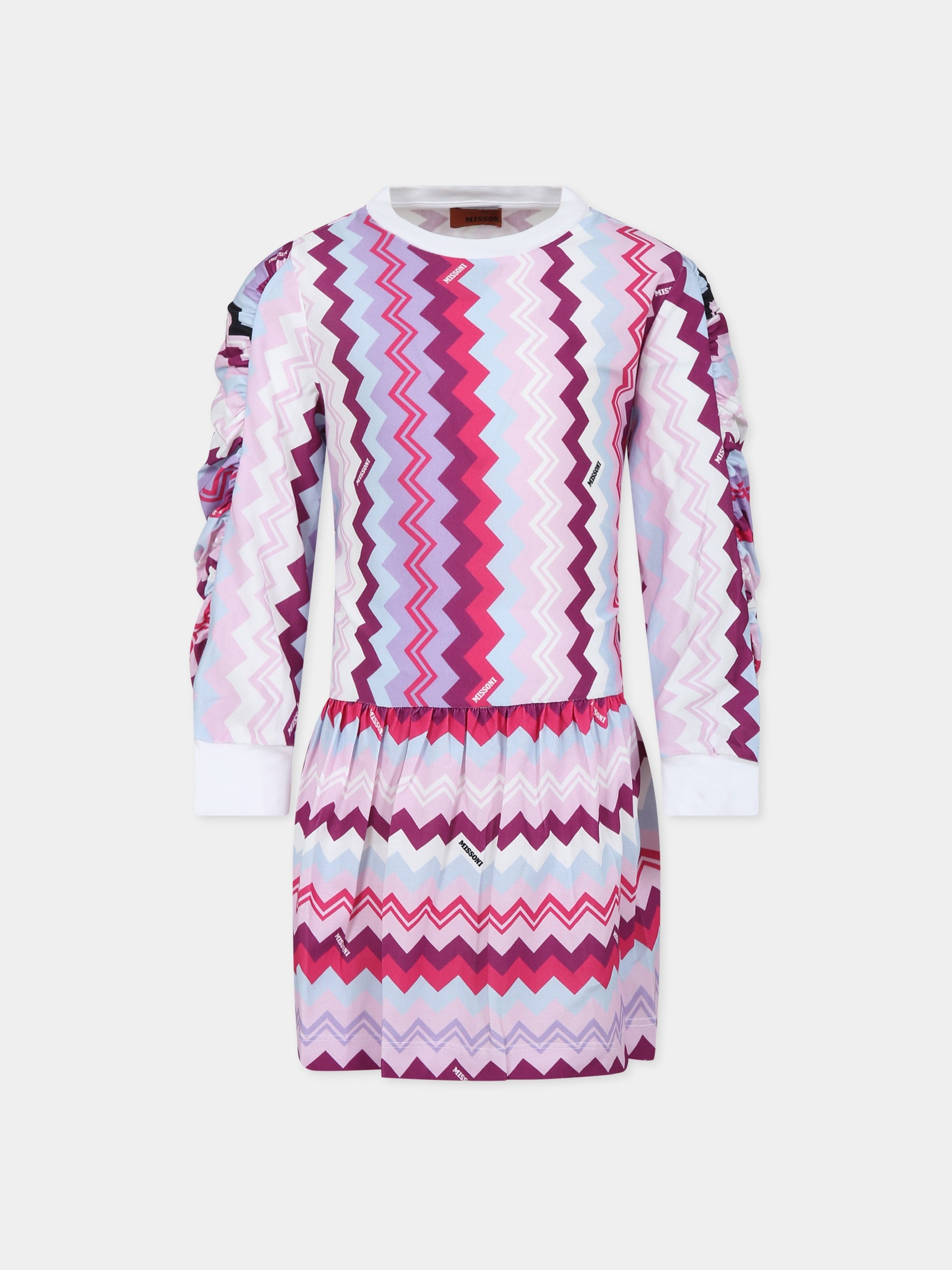 Vestito viola per bambina con logo,Missoni,MT1A30 J0305 579MC