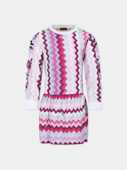 Vestito viola per bambina con logo,Missoni,MT1A30 J0305 579MC