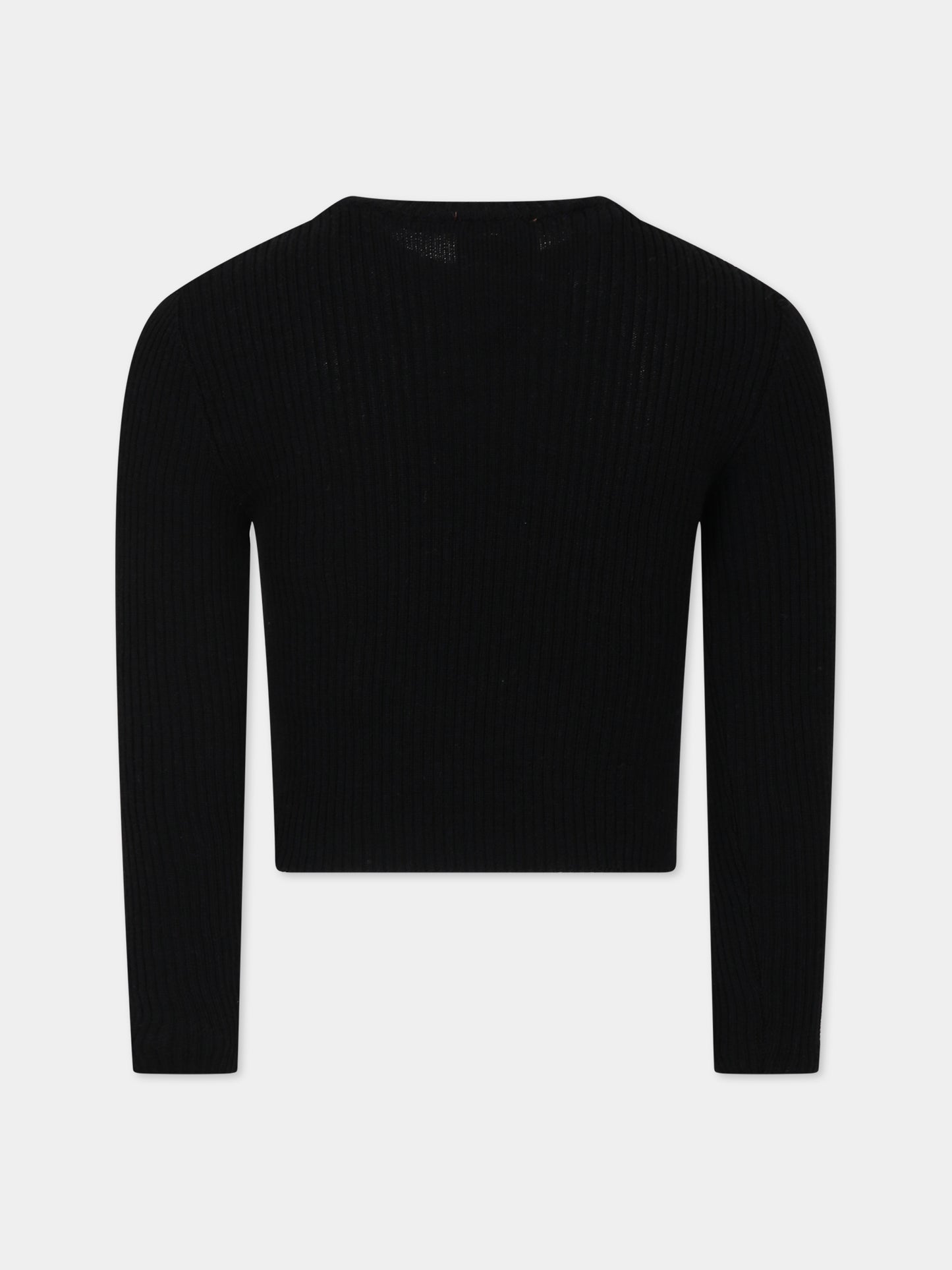 Maglione nero per bambina con logo,Missoni,MT9A60 W0012 930BC