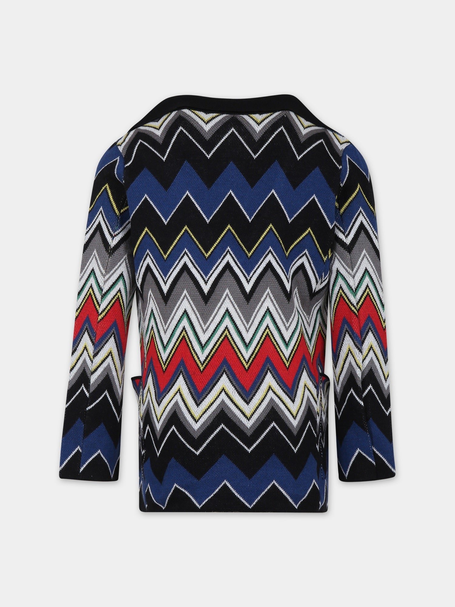 Cardigan blu per bambino con motivo chevron,Missoni,MT2P70 X0006 999