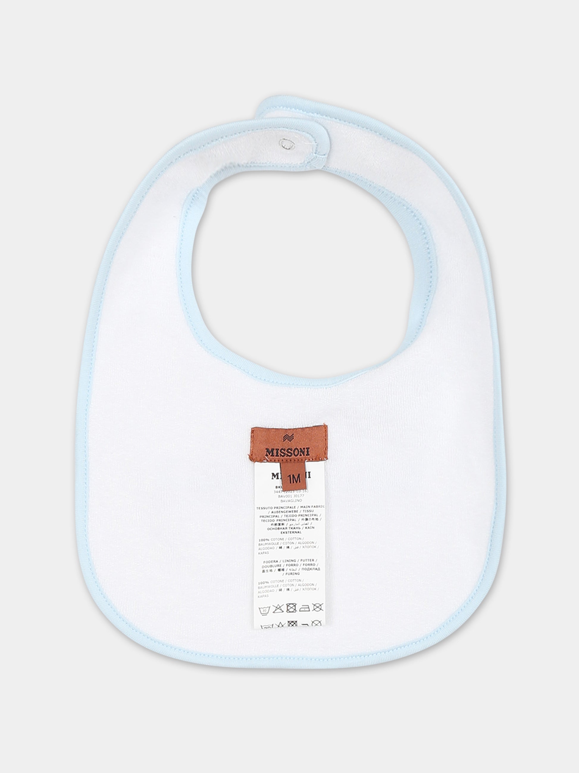 Set celeste per neonato con logo,Missoni,MTB530 J0319 607MC