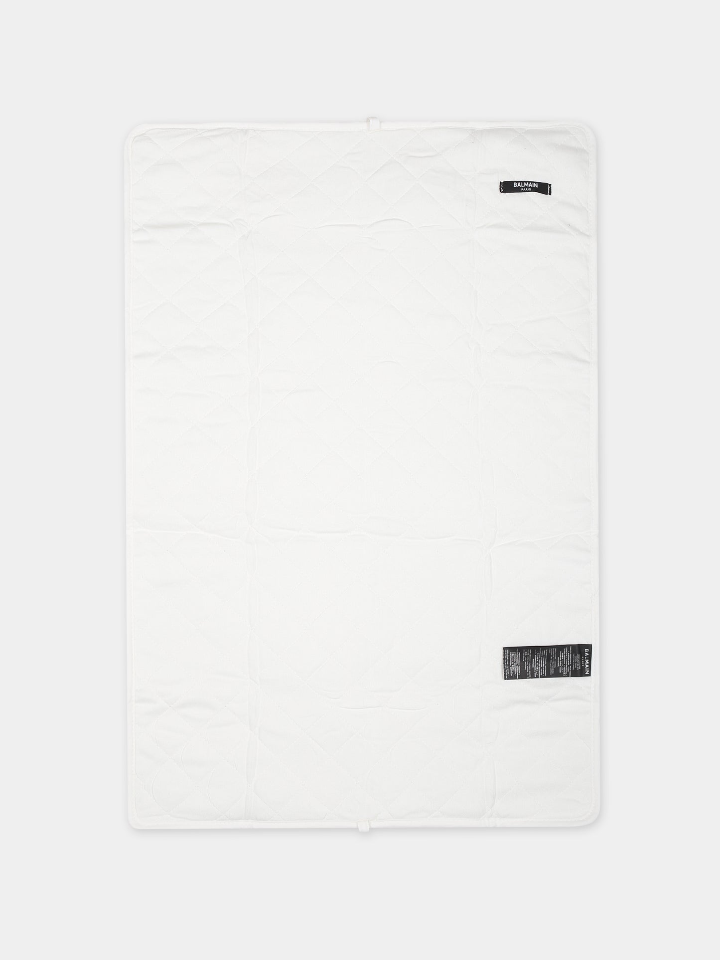 Borsa mamma bianca per neonati con logo,Balmain Kids,BT0638 Z0042 100NE