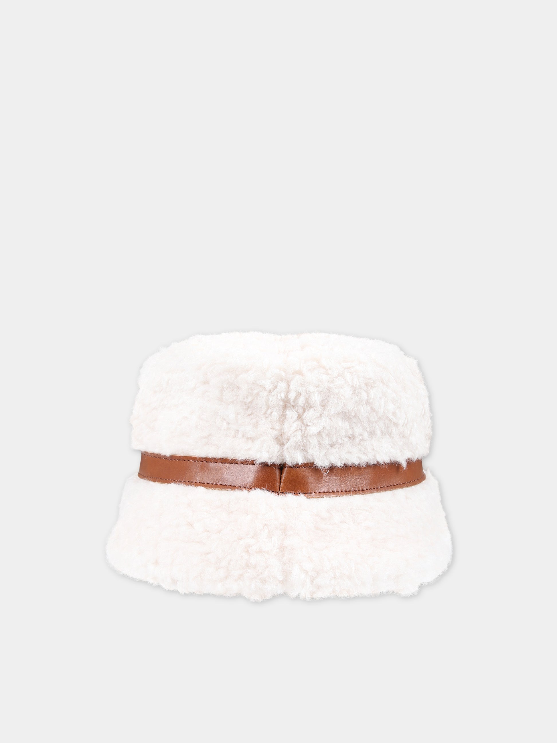 Cappello avorio con logo per bambina,Chloé Kids,C11673 148