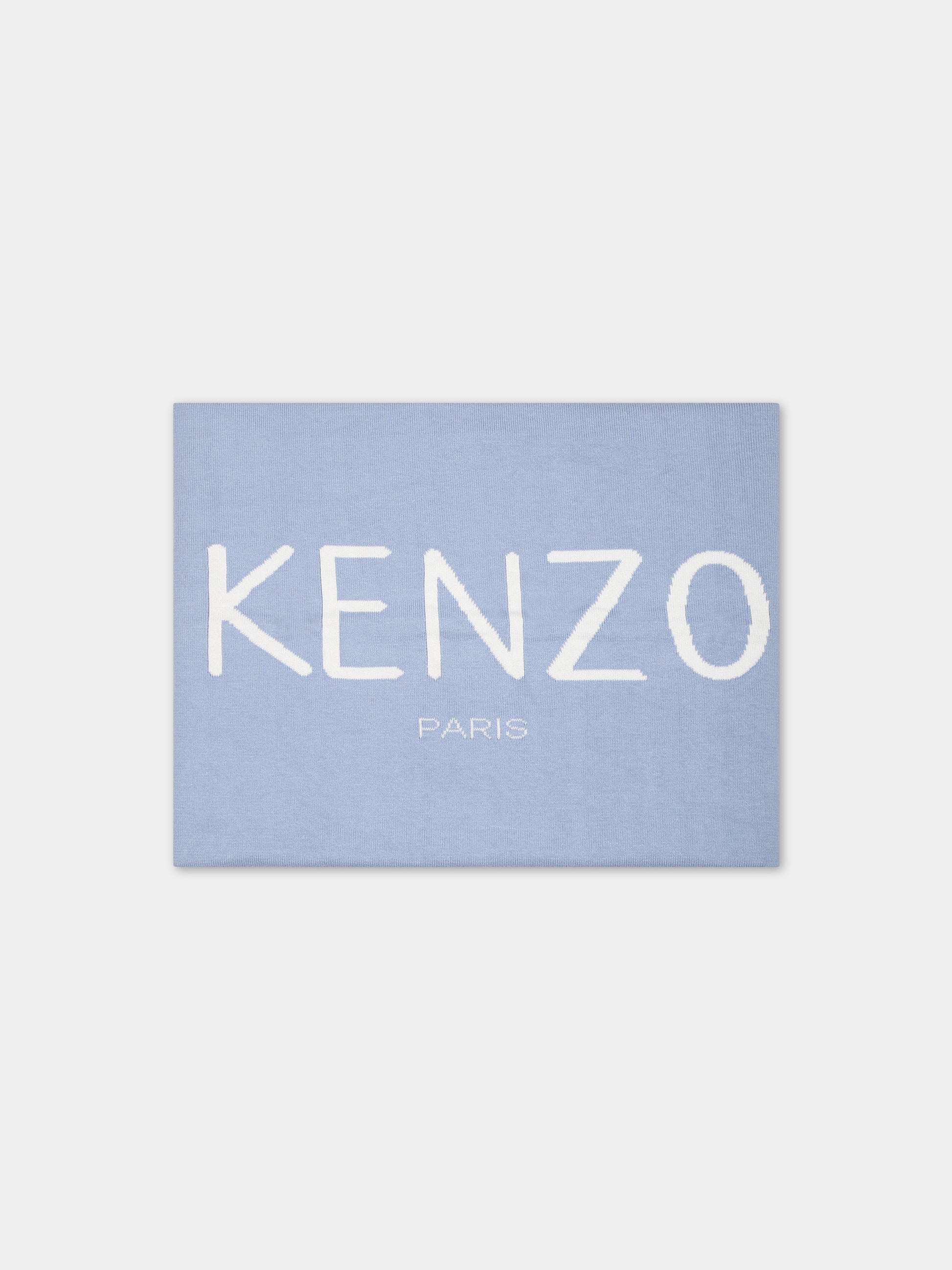 Coperta celeste per neonato con logo,Kenzo Kids,K90100 771