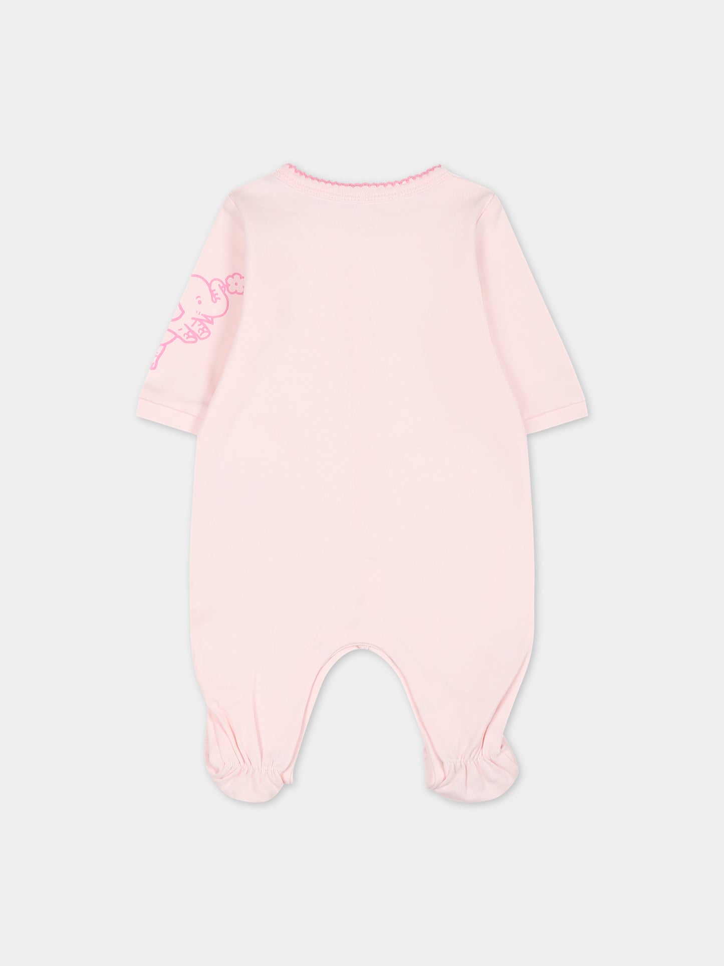 Tutina rosa per neonata con logo e stampa,Kenzo Kids,K97053 470