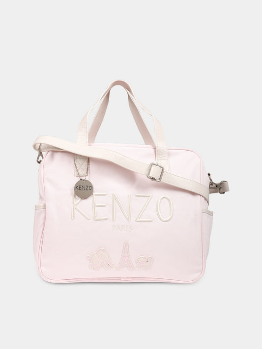 Borsa mamma rosa per neonata con logo,Kenzo Kids,K90102 470