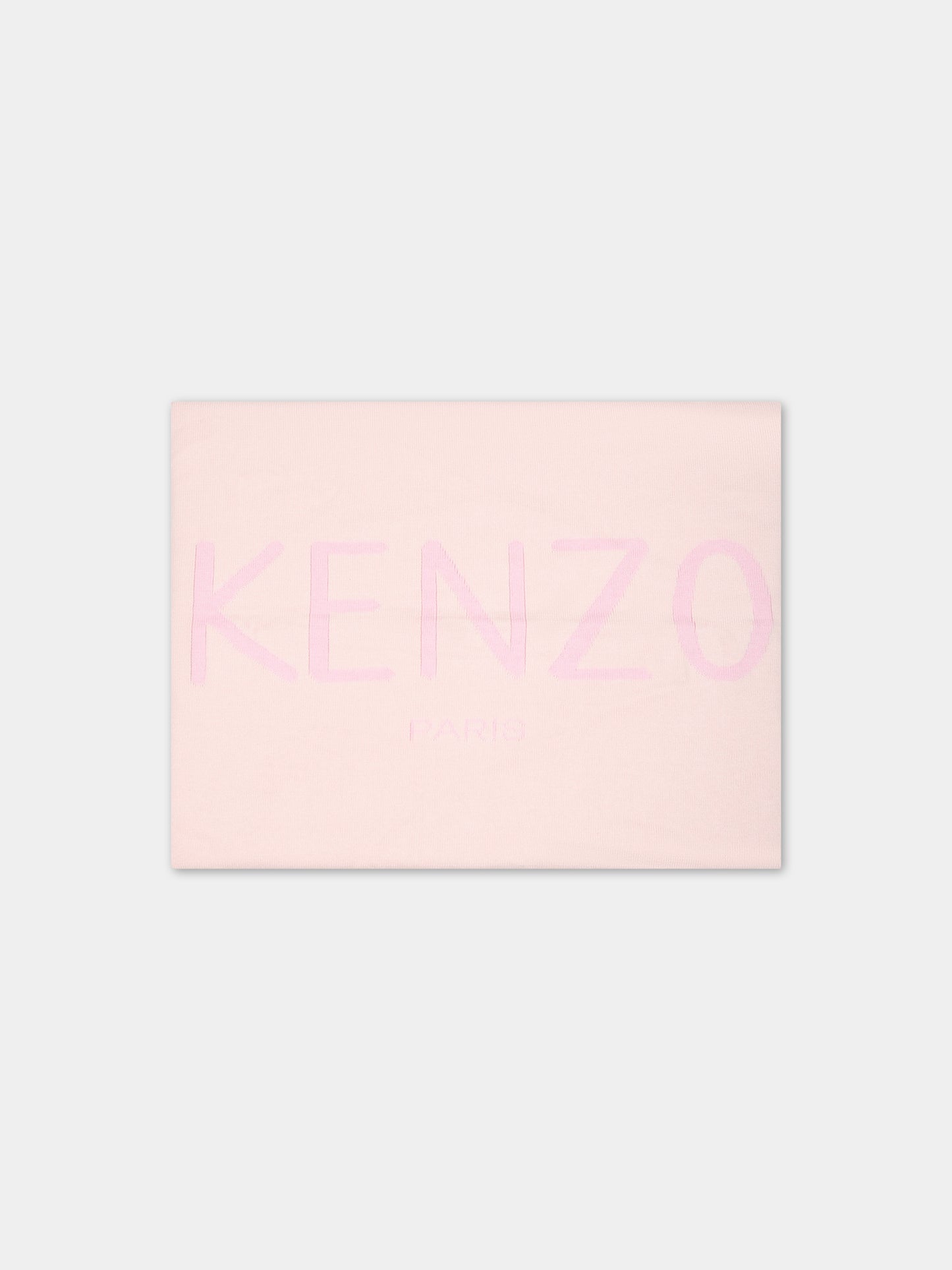 Coperta rosa per neonata con logo,Kenzo Kids,K90100 470