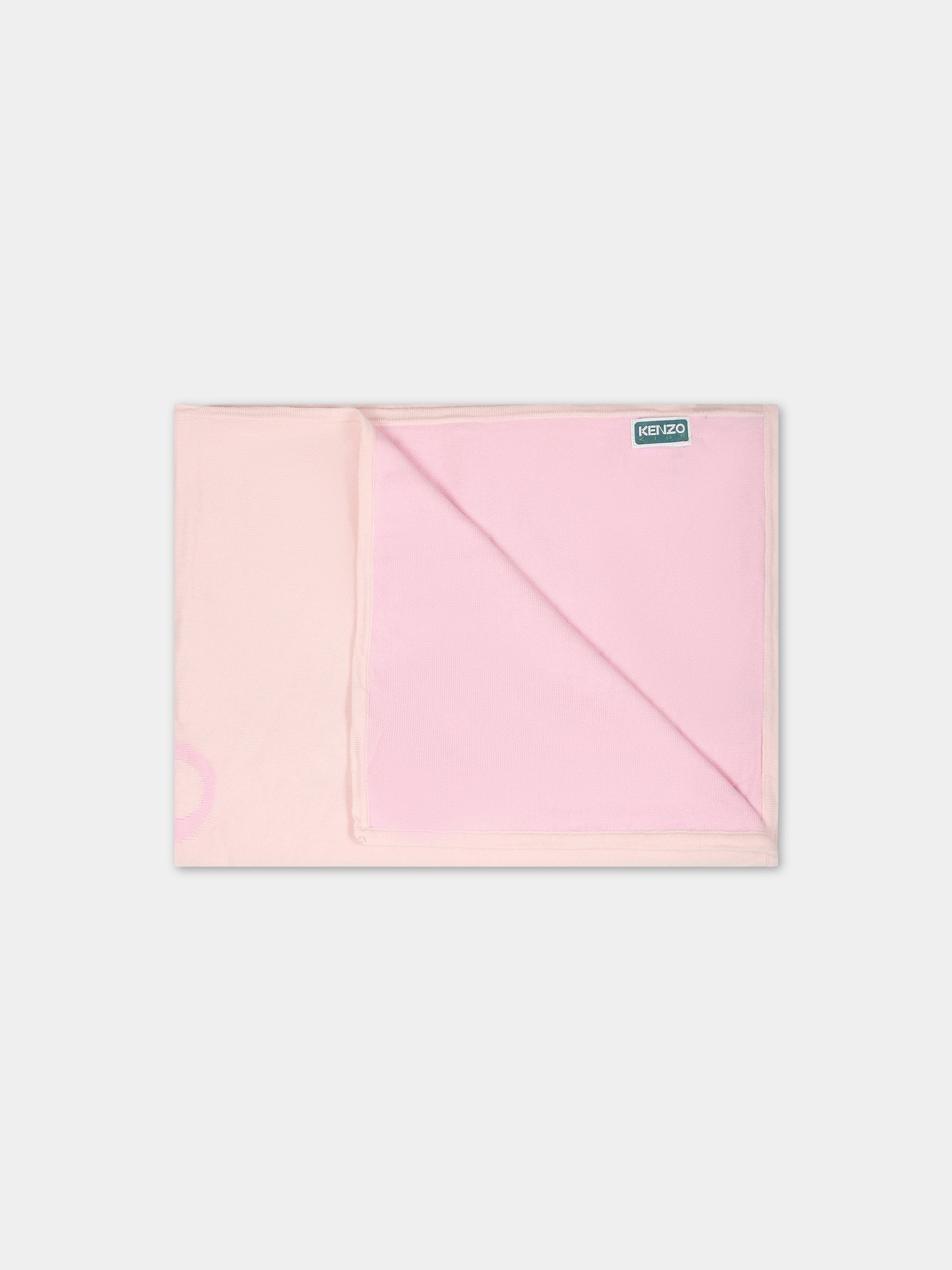 Coperta rosa per neonata con logo,Kenzo Kids,K90100 470