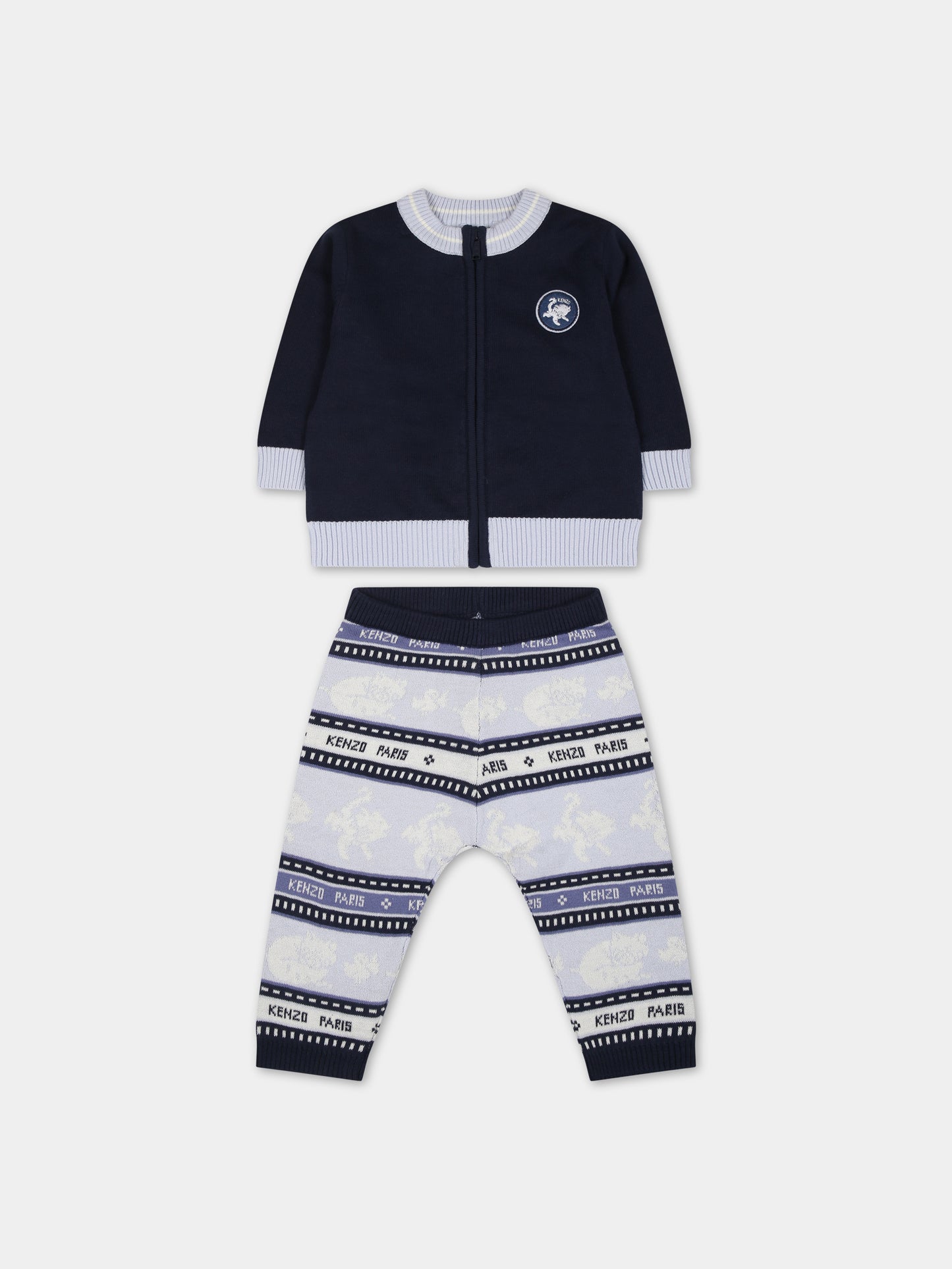 Completo blu per neonato con logo,Kenzo Kids,K98139 84A
