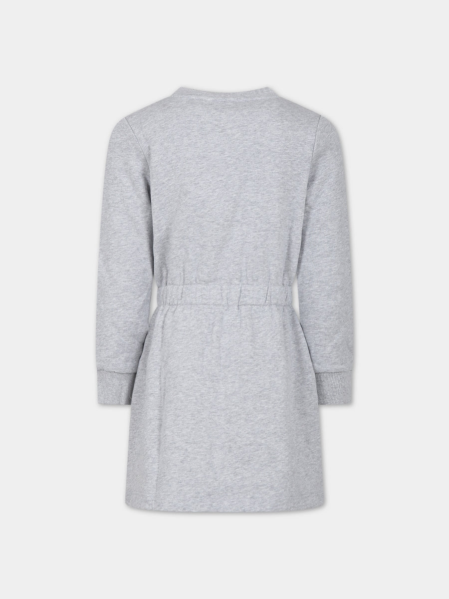 Vestito grigio per bambina con logo,Kenzo Kids,K12330 A41