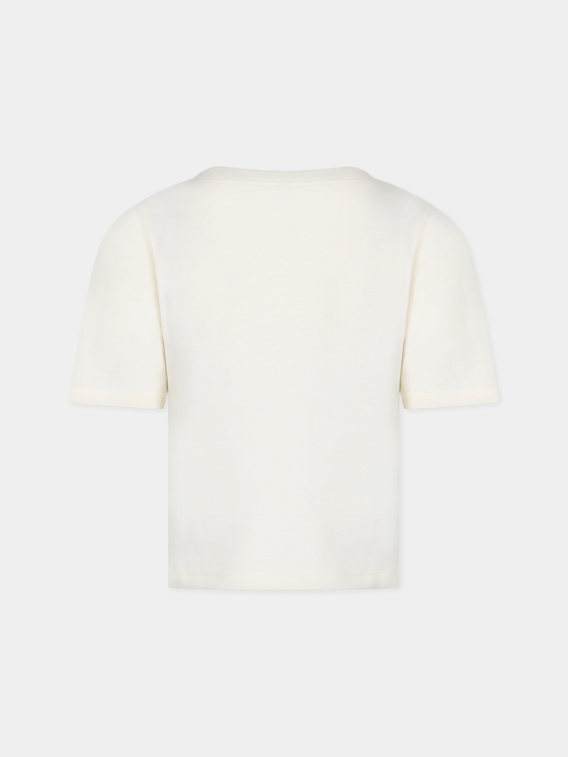 T-shirt avorio per bambina con logo e stampa,Zadig & Voltaire Kids,X15421 140