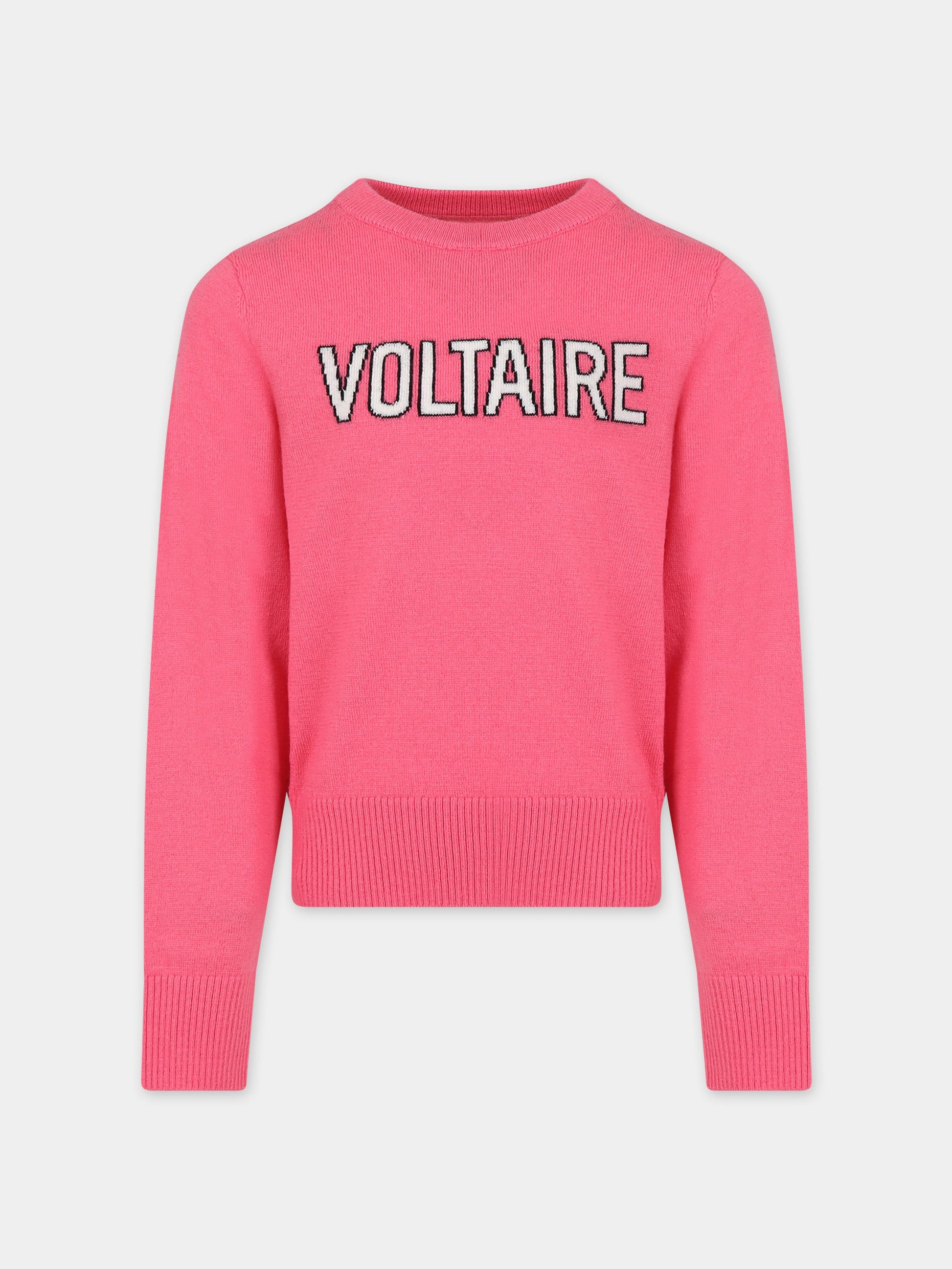 Maglione fucsia per bambina,Zadig & Voltaire Kids,X15400 488