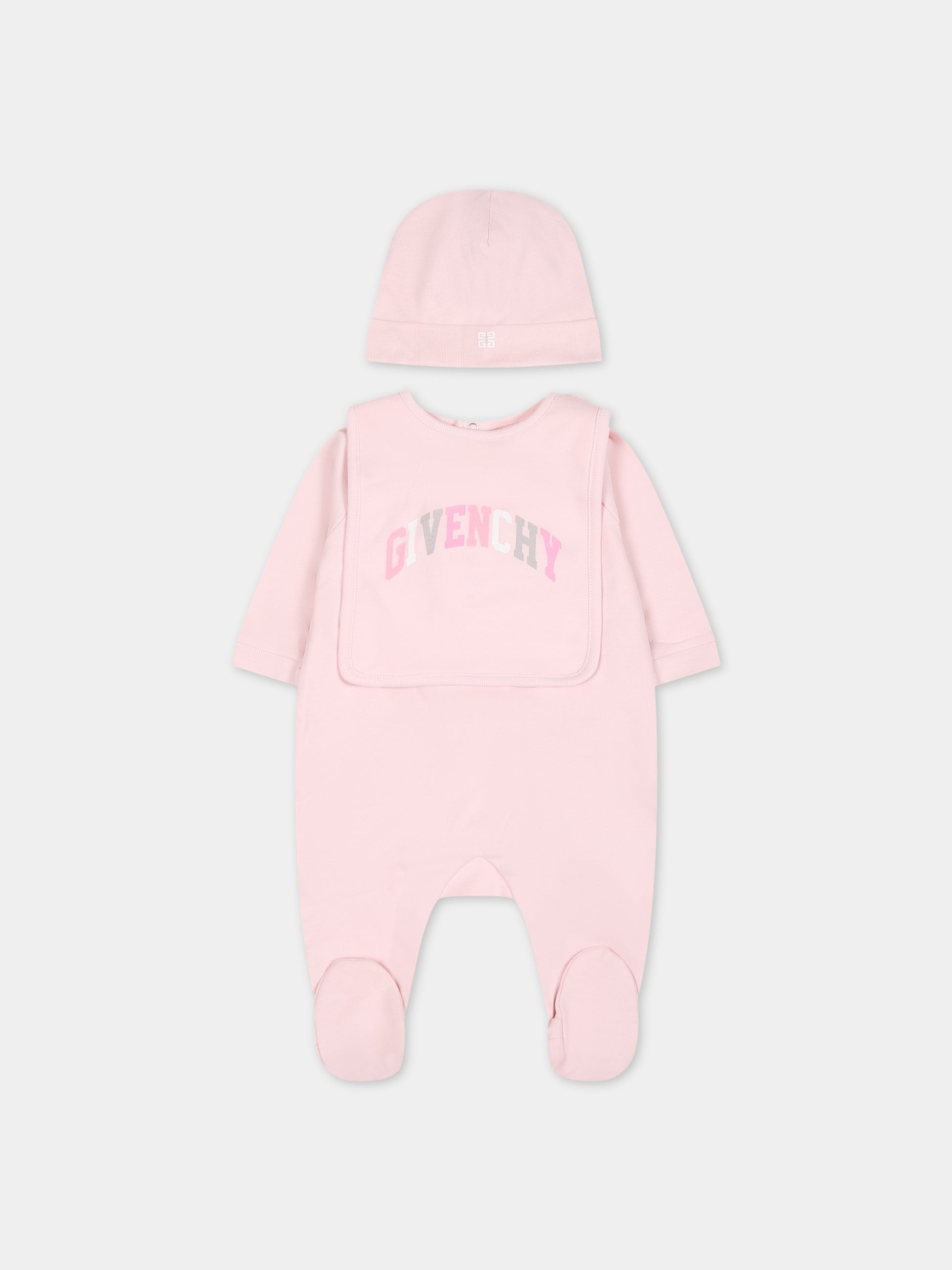 Set rosa per neonata con logo,Givenchy Kids,H98181 44Z