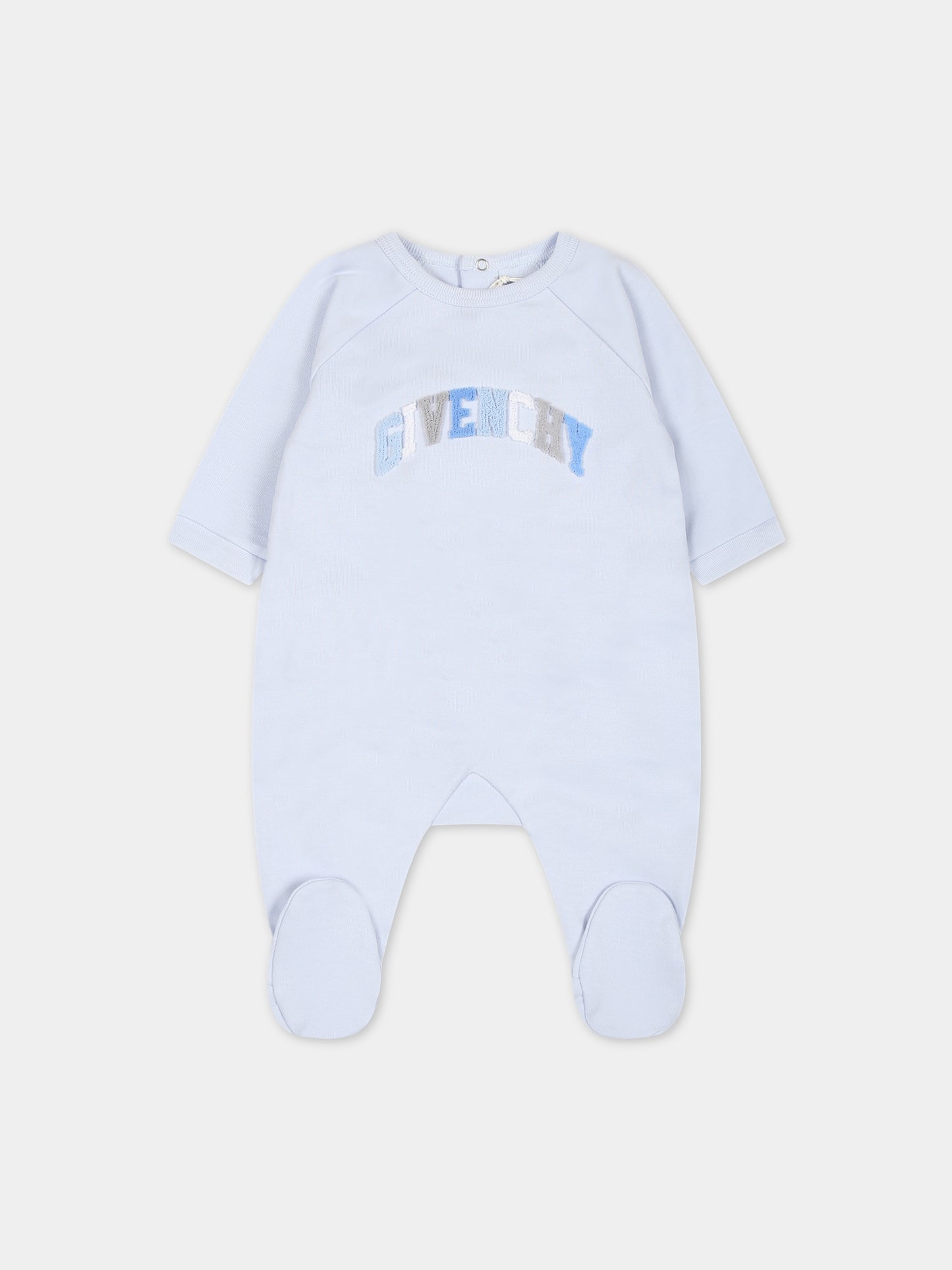 Set celeste per neonato con logo,Givenchy Kids,H98181 771