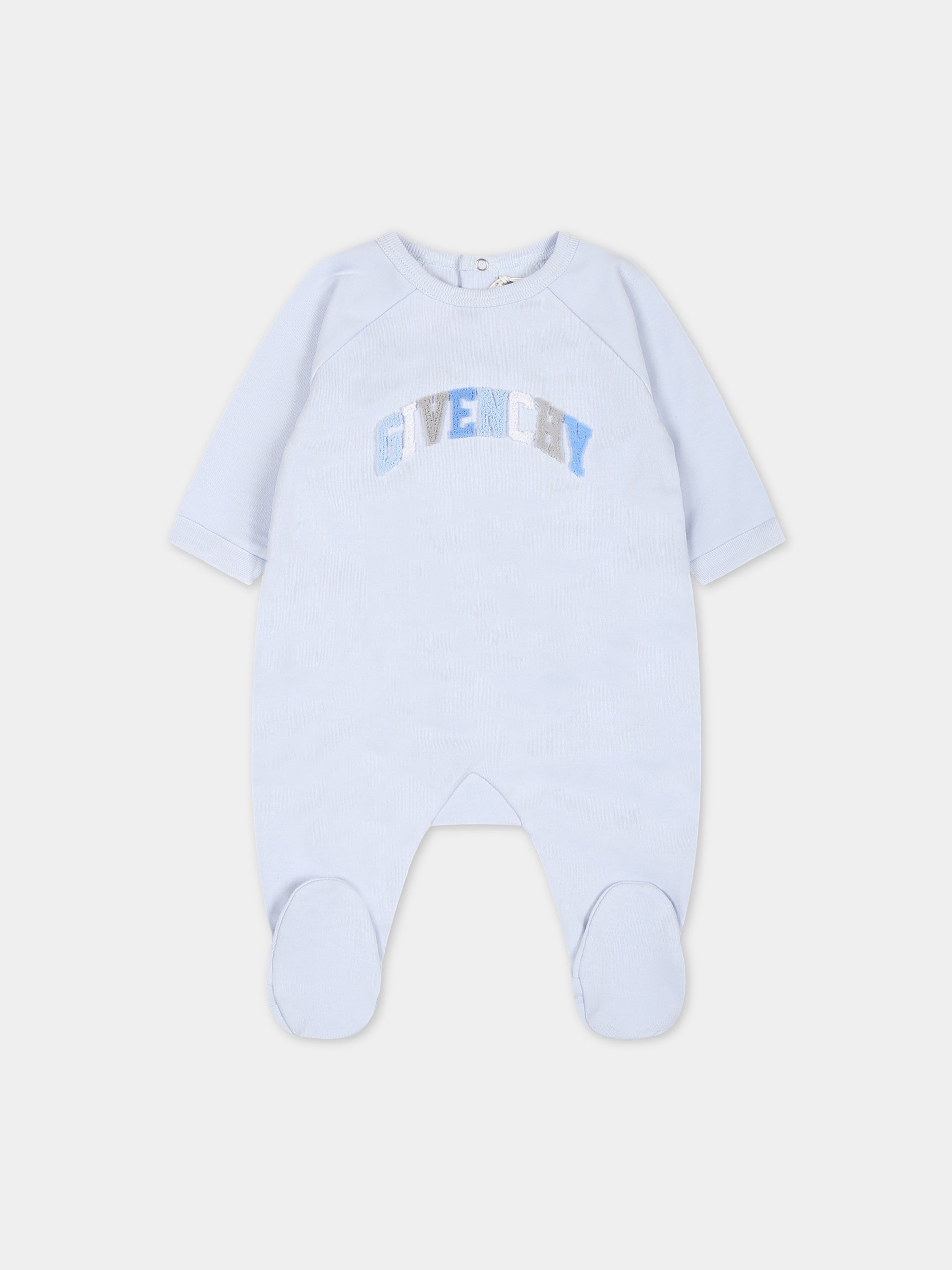 Set celeste per neonato con logo,Givenchy Kids,H98181 771