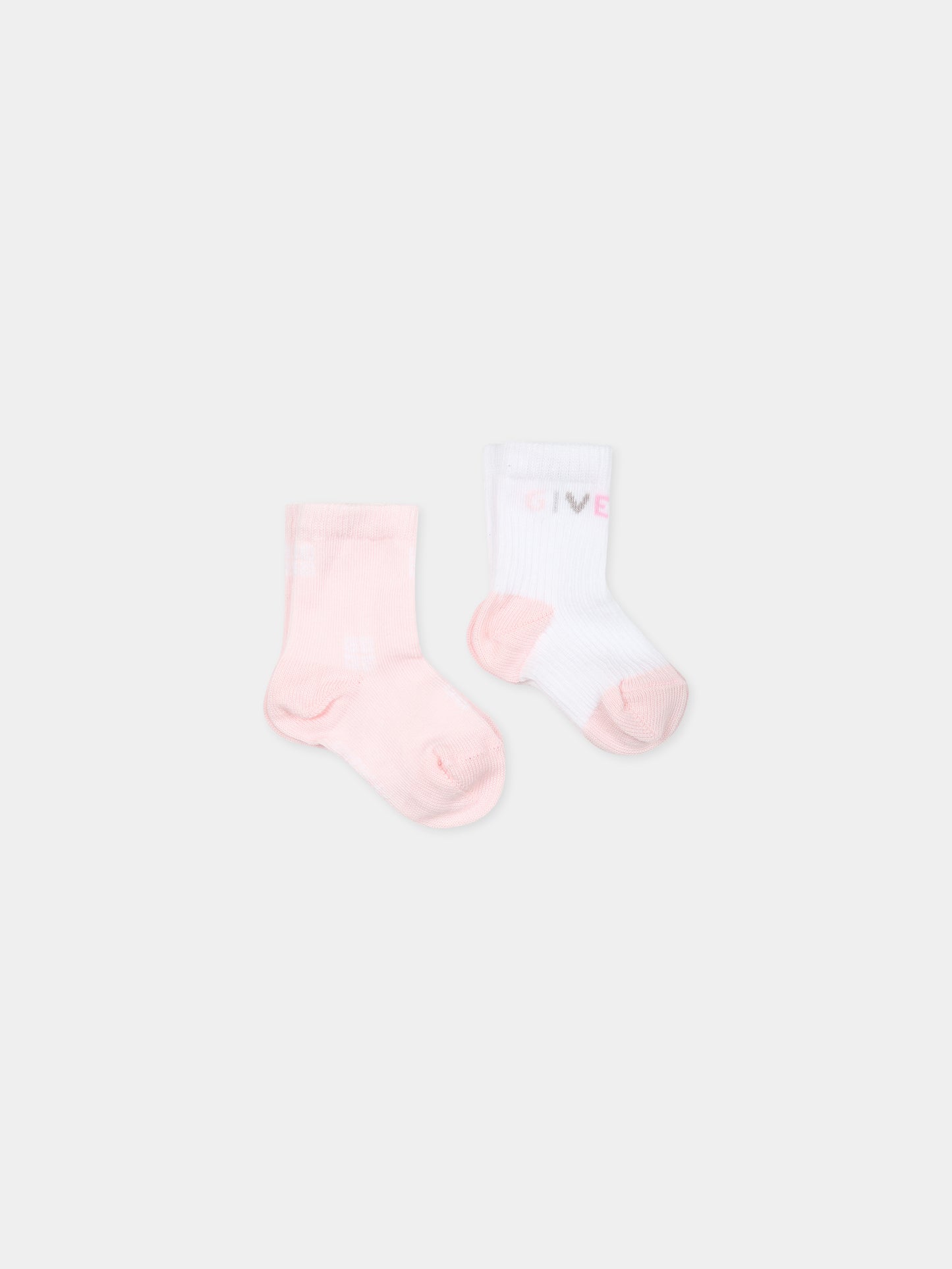 Set rosa per neonata con logo,Givenchy Kids,H90175 44Z