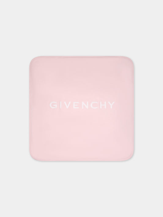 Coperta rosa per neonato con logo,Givenchy Kids,H90180 44Z