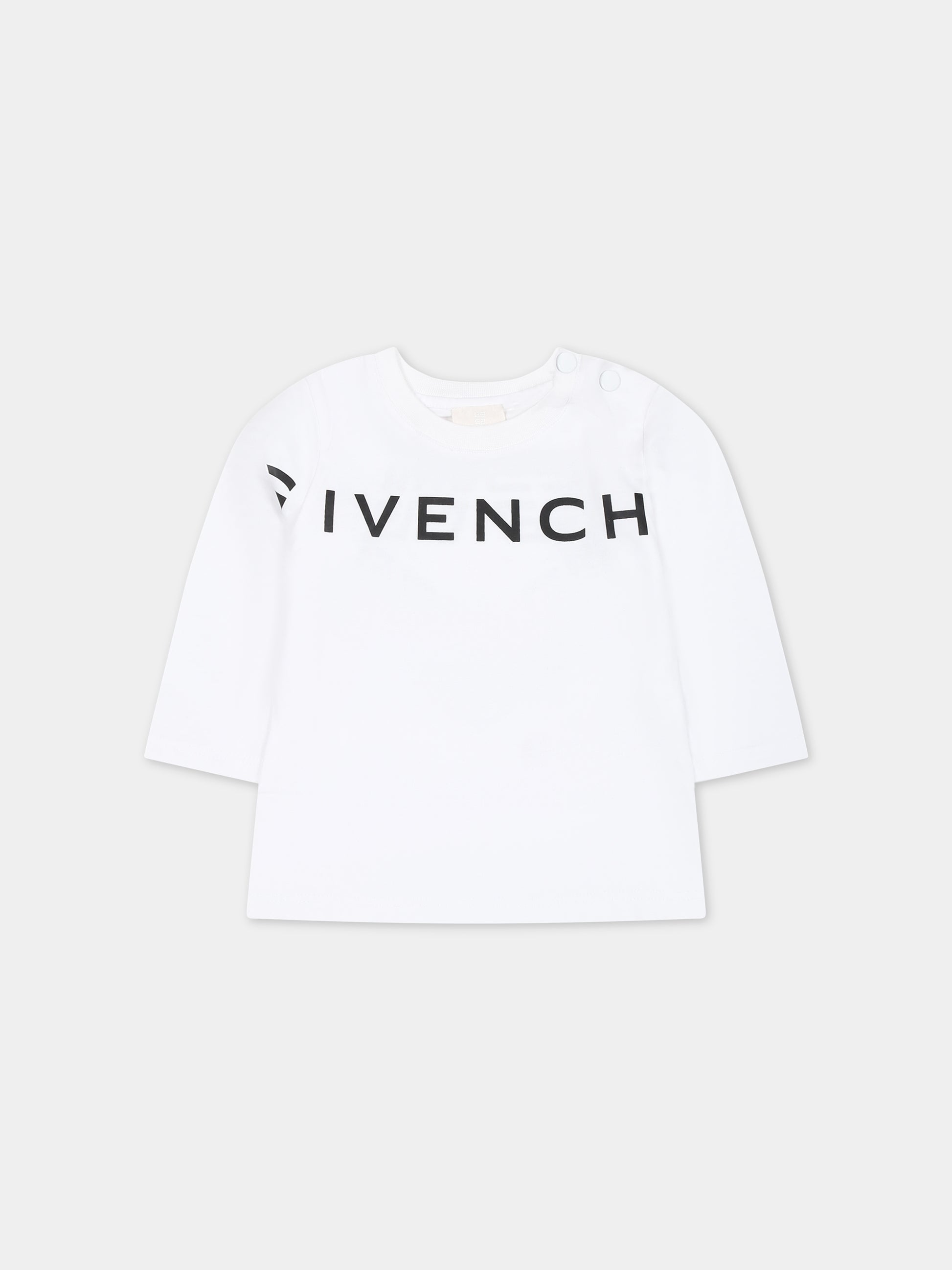 T-shirt bianca per neonati con logo,Givenchy Kids,H05269 10P
